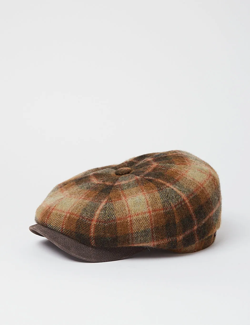 #1 Best Seller: Stetson Hatteras Lambswool Check Flat Cap - Brown  Ends Soon!