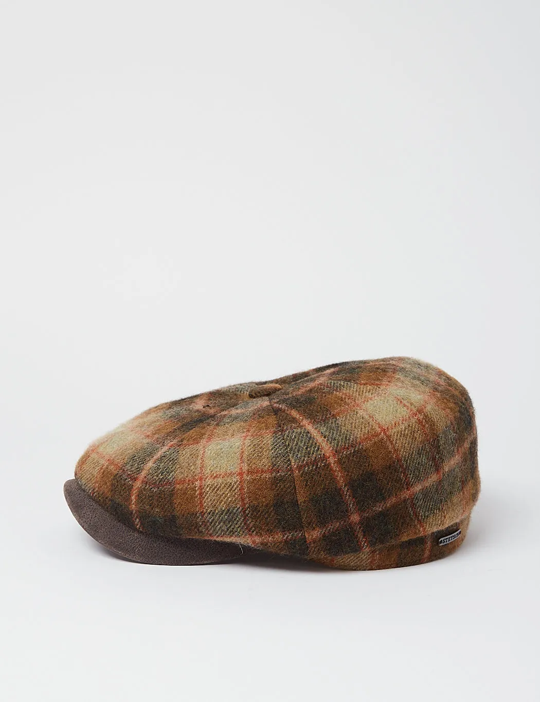 #1 Best Seller: Stetson Hatteras Lambswool Check Flat Cap - Brown  Ends Soon!
