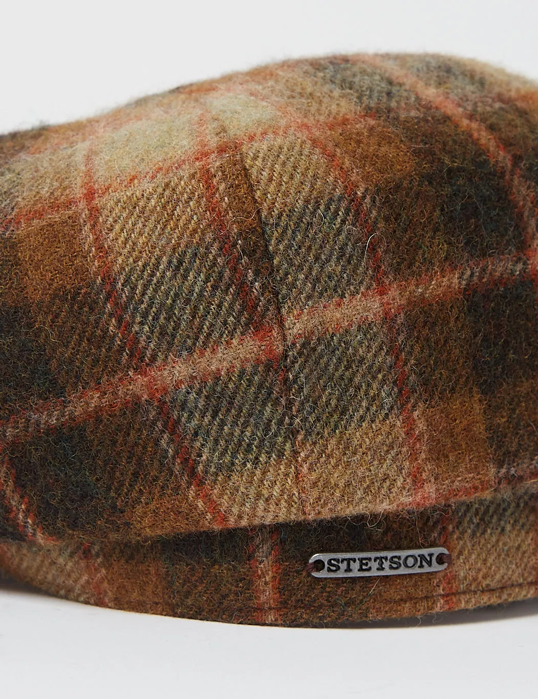 #1 Best Seller: Stetson Hatteras Lambswool Check Flat Cap - Brown  Ends Soon!