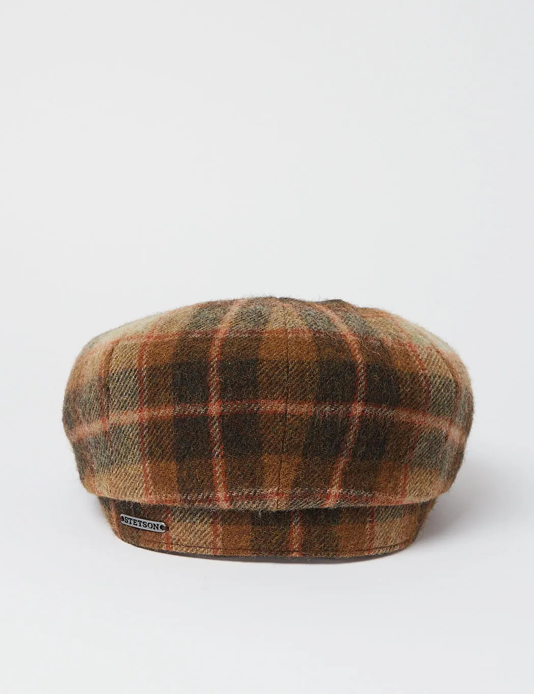 #1 Best Seller: Stetson Hatteras Lambswool Check Flat Cap - Brown  Ends Soon!