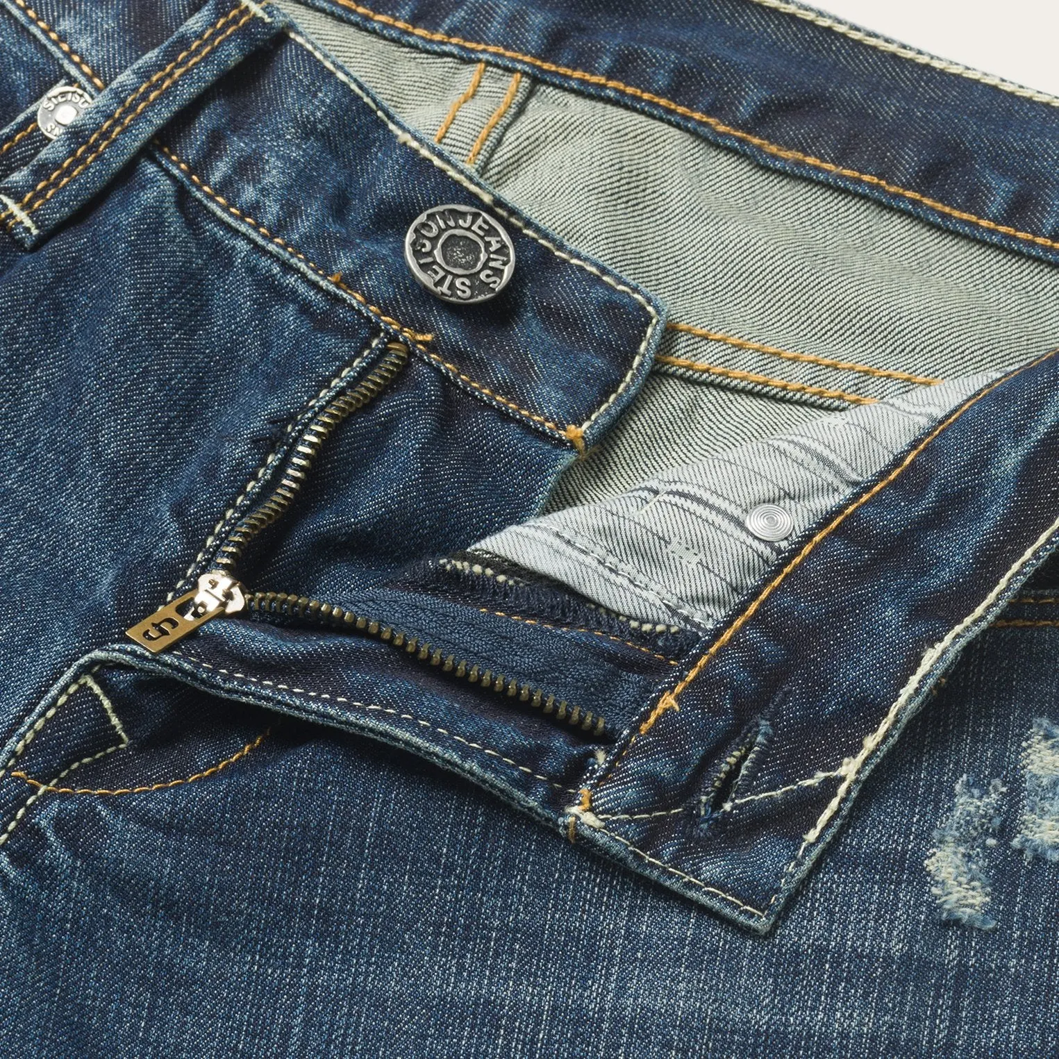 1014 Fit Destructed Dark Wash Jeans -STETSON