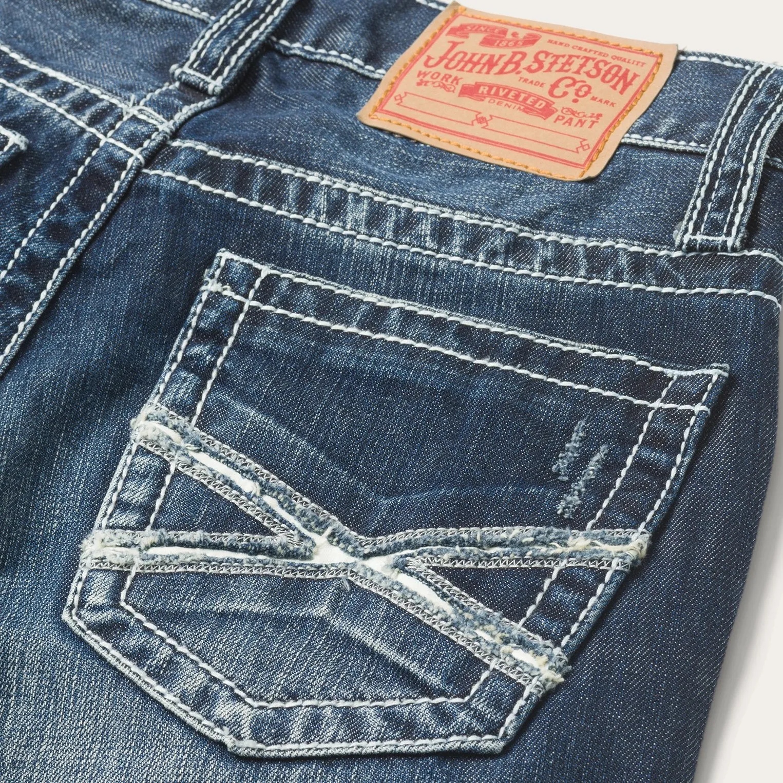 1014 Fit Destructed Medium Wash Jeans -STETSON