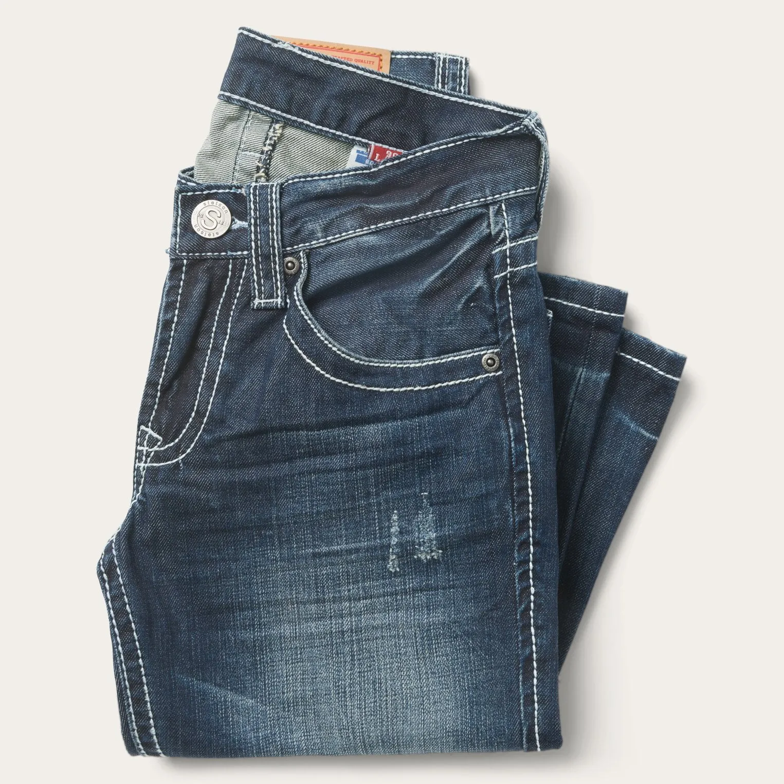 1014 Fit Destructed Medium Wash Jeans -STETSON