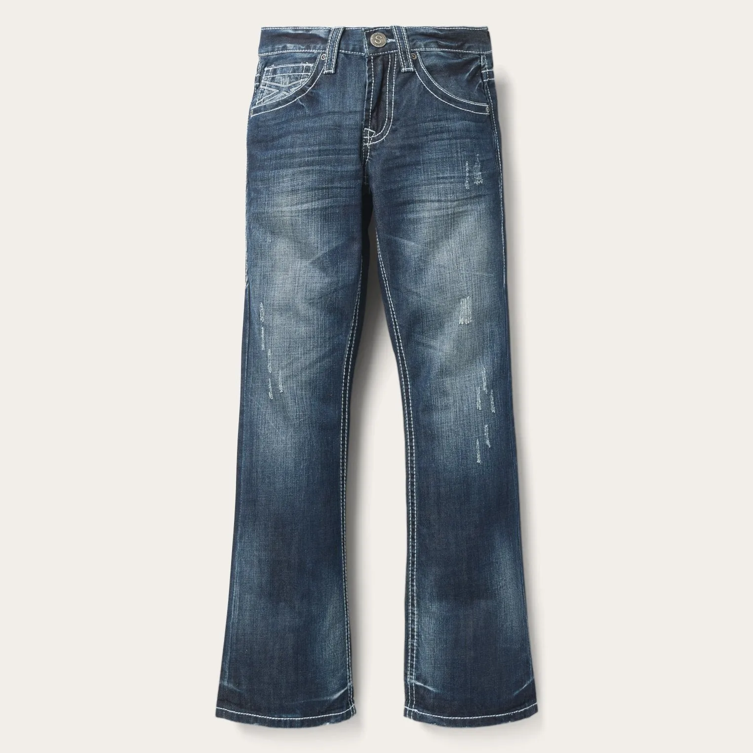 1014 Fit Destructed Medium Wash Jeans -STETSON