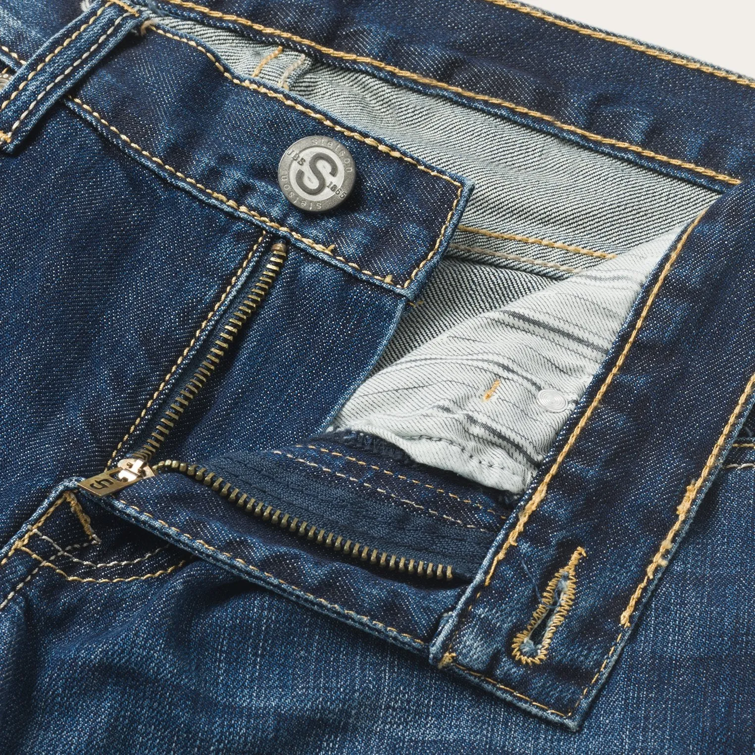 1014 Fit Semi-Destructed Wash Jeans -STETSON
