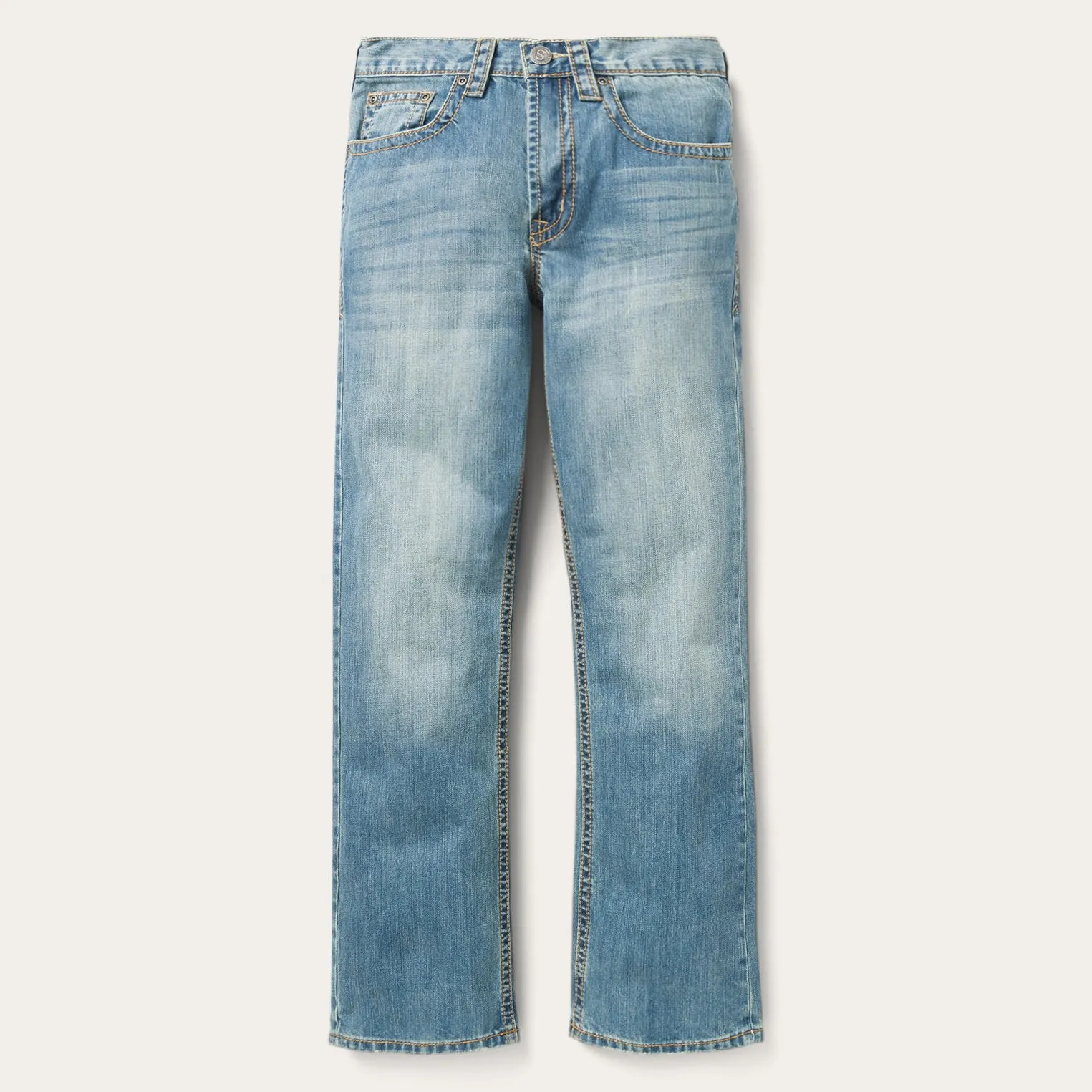 1520 Fit Light Wash Jeans With Tacking -STETSON