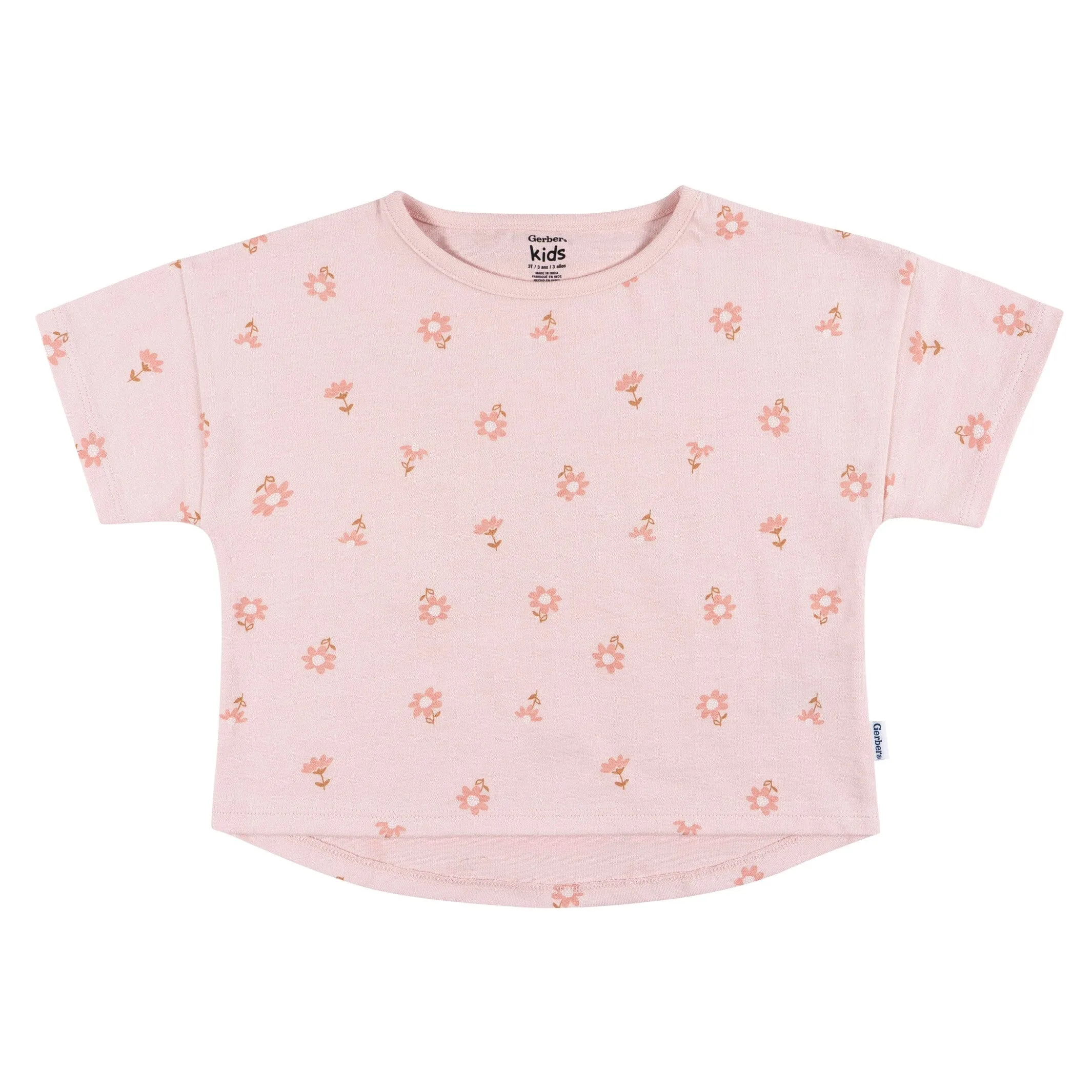 3-Pack Infant and Toddler Girls Flower T-Shirts Gerber Childrenswea
