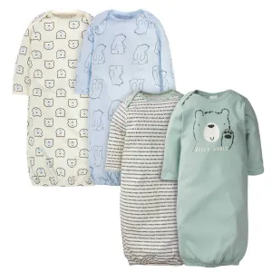 4-Pack Baby Boys Bear Gowns Gerber Childrenswea