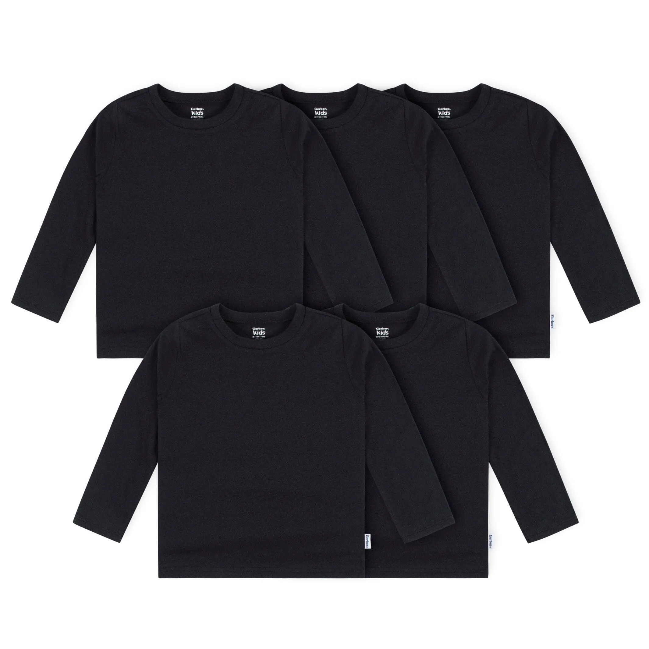5-Pack Baby & Toddler Black Long Sleeve Tees Gerber Childrenswea