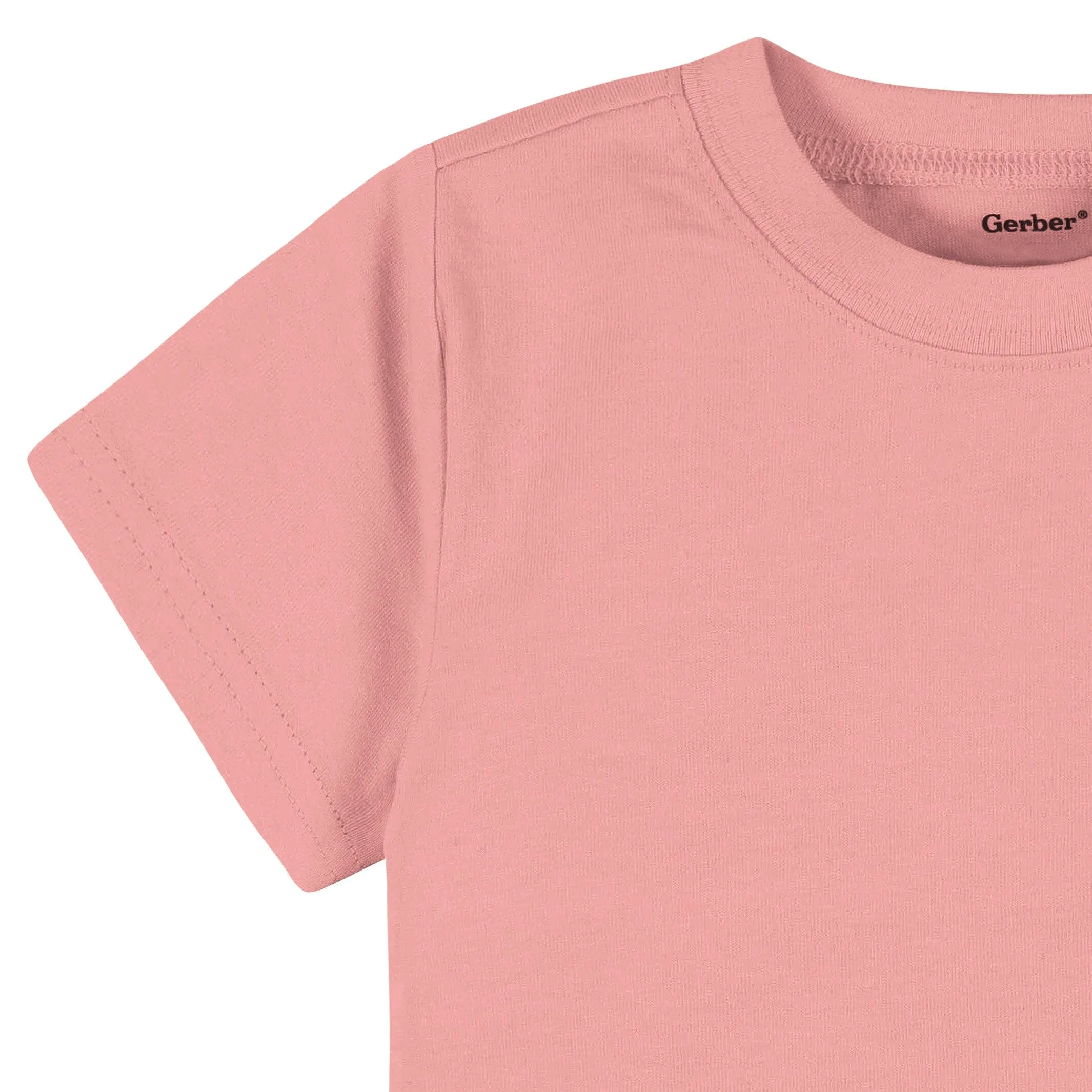 5-Pack Baby & Toddler Girls Mauve Pink Premium Short Sleeve T-Shirts Gerber Childrenswea