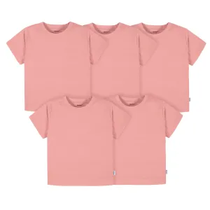 5-Pack Baby & Toddler Girls Mauve Pink Premium Short Sleeve T-Shirts Gerber Childrenswea