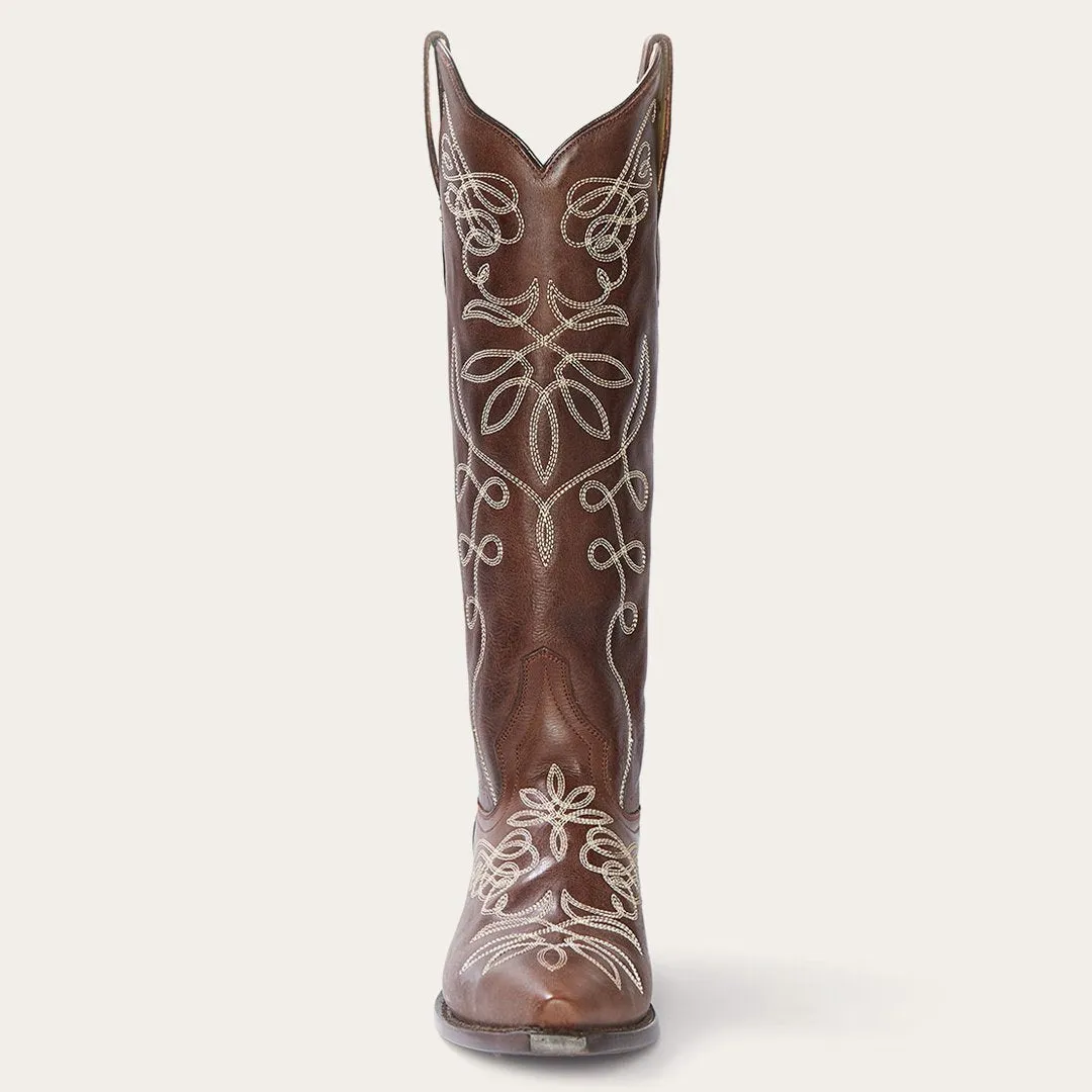 Adeline Burnished Brown Back Zip Cowboy Boot -STETSON