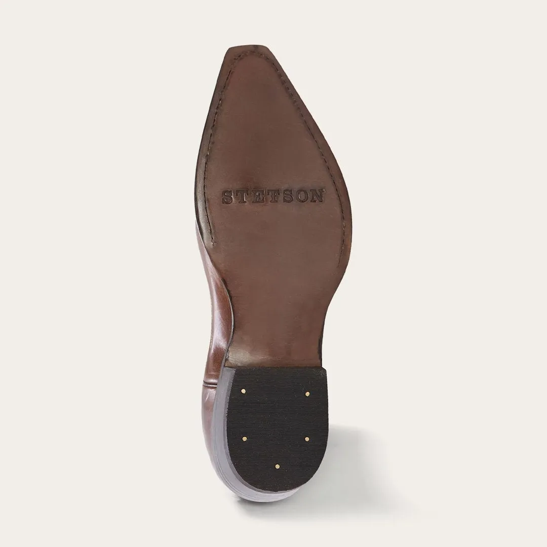 Adeline Burnished Brown Back Zip Cowboy Boot -STETSON