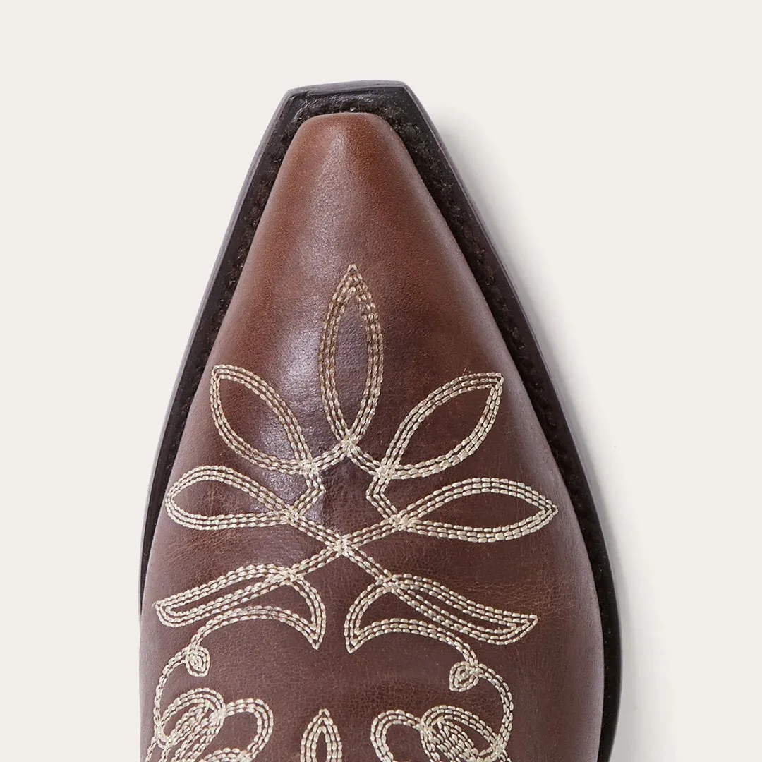 Adeline Burnished Brown Back Zip Cowboy Boot -STETSON