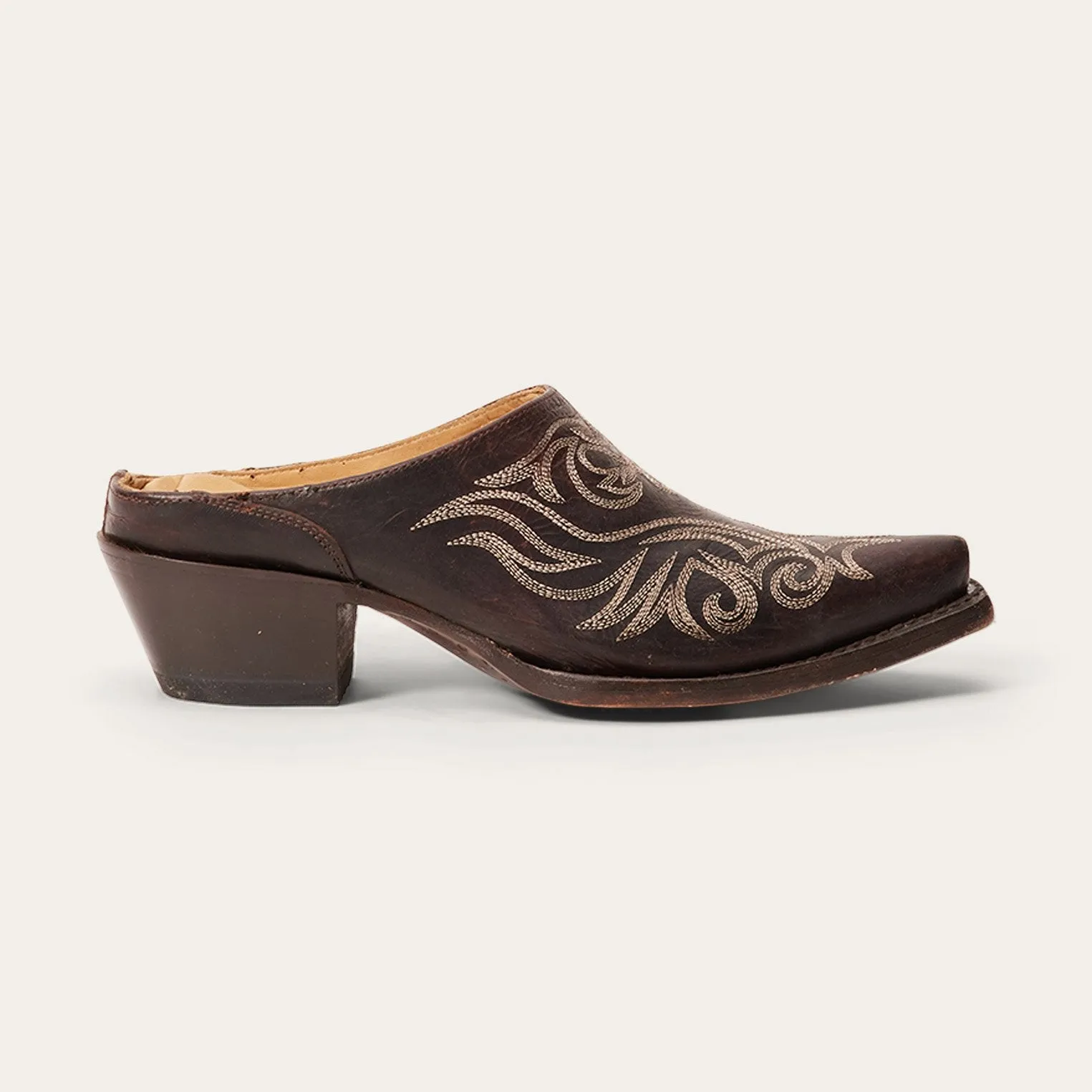 Adley Vintage Finished Leather Mules -STETSON