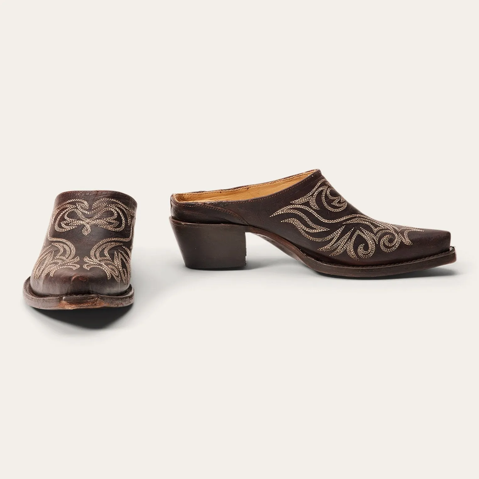 Adley Vintage Finished Leather Mules -STETSON