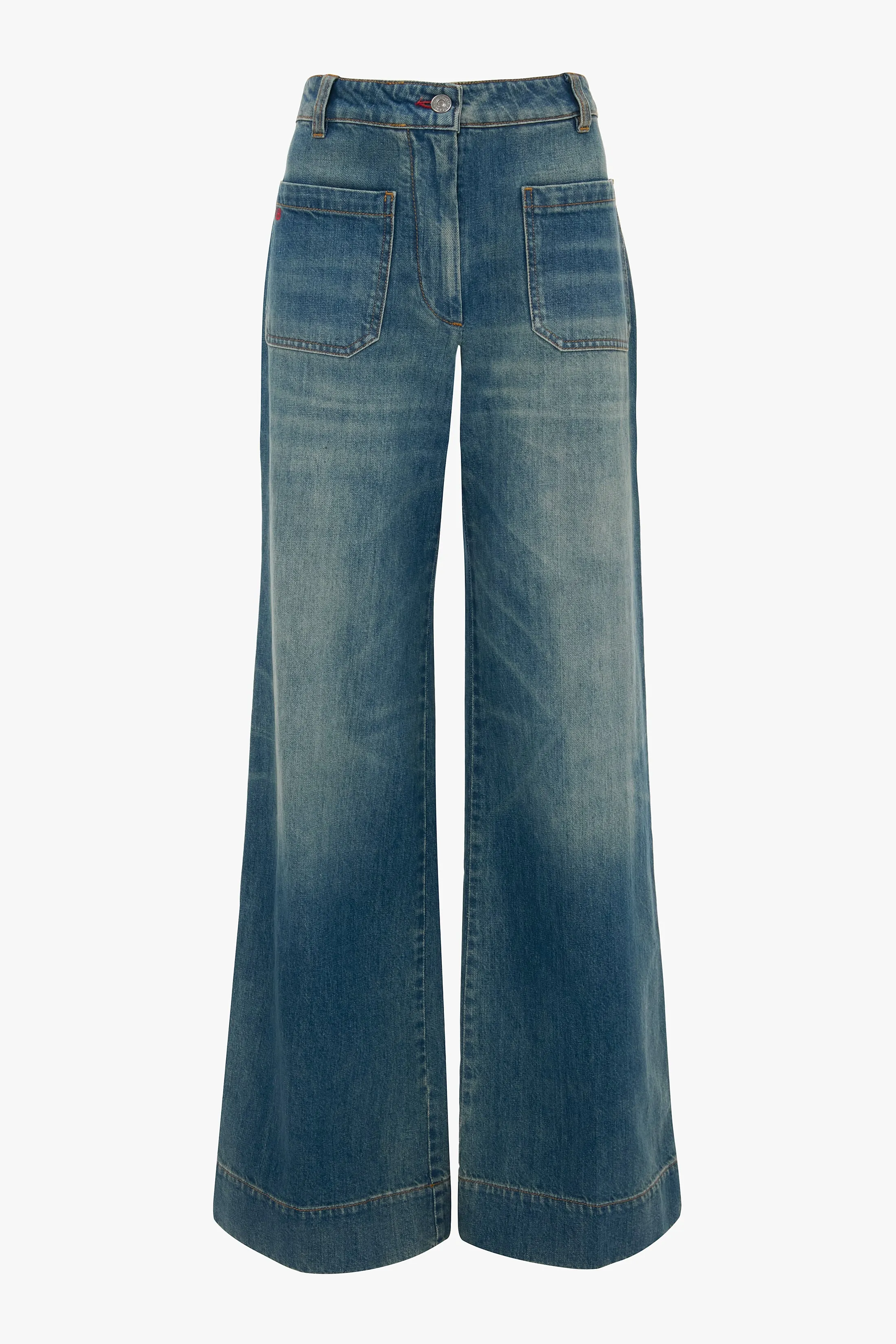 Alina High Waisted Jean In Washed Blue Victoria Beckham