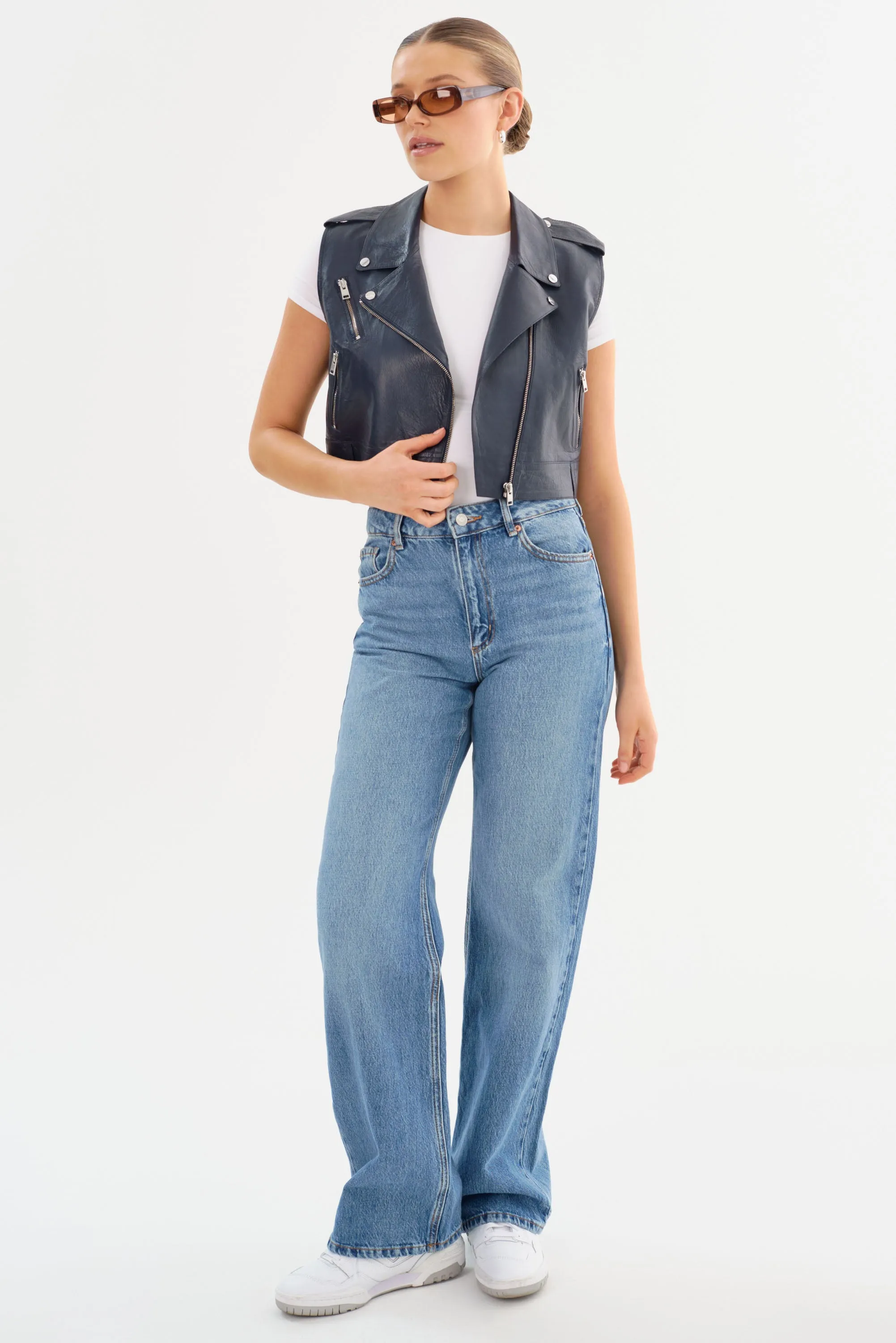 AMALIA | Leather Biker Vest