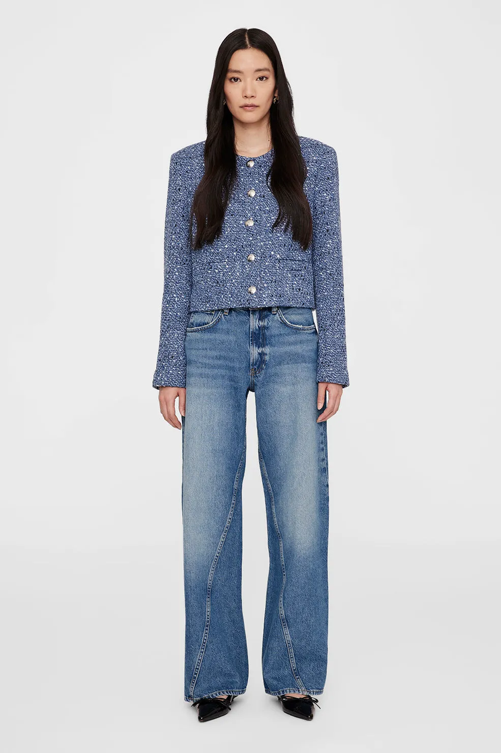 Amber Jacket - Blue Tweed -ANINE BING