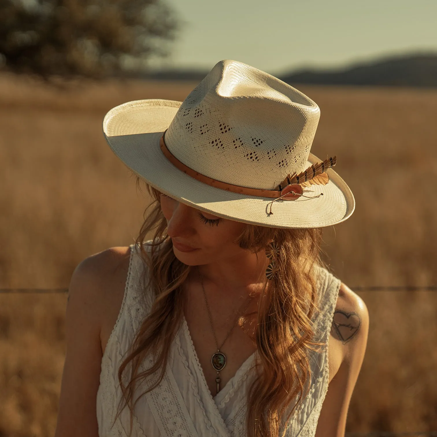 Andromeda Vented Straw Fedora -STETSON