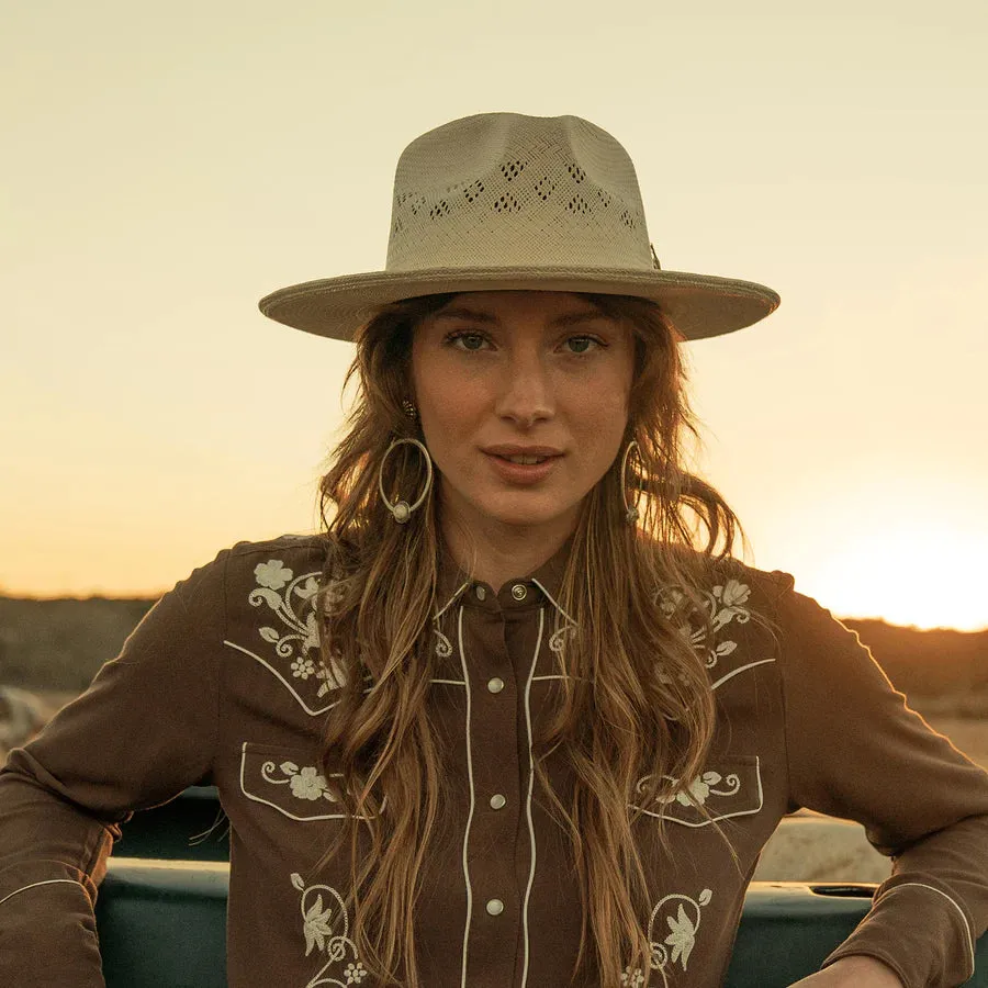 Andromeda Vented Straw Fedora -STETSON