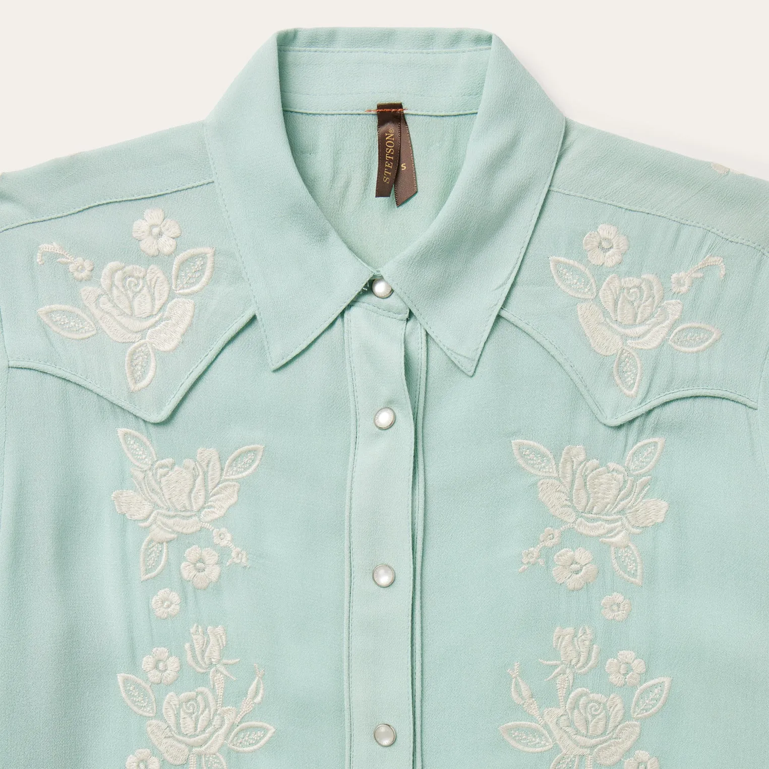 Aqua Crepe Western Shirt -STETSON