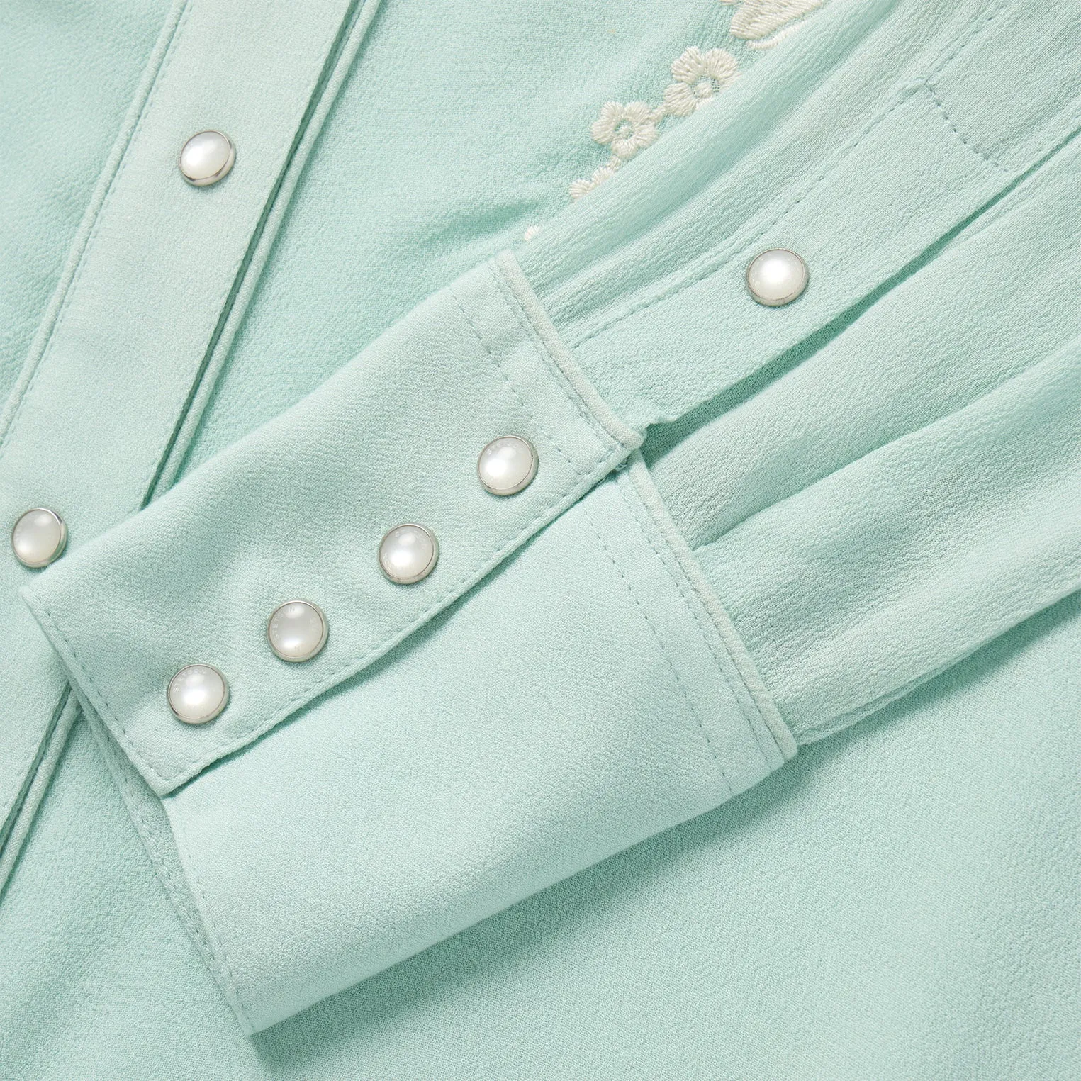 Aqua Crepe Western Shirt -STETSON