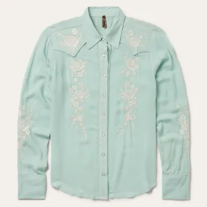 Aqua Crepe Western Shirt -STETSON