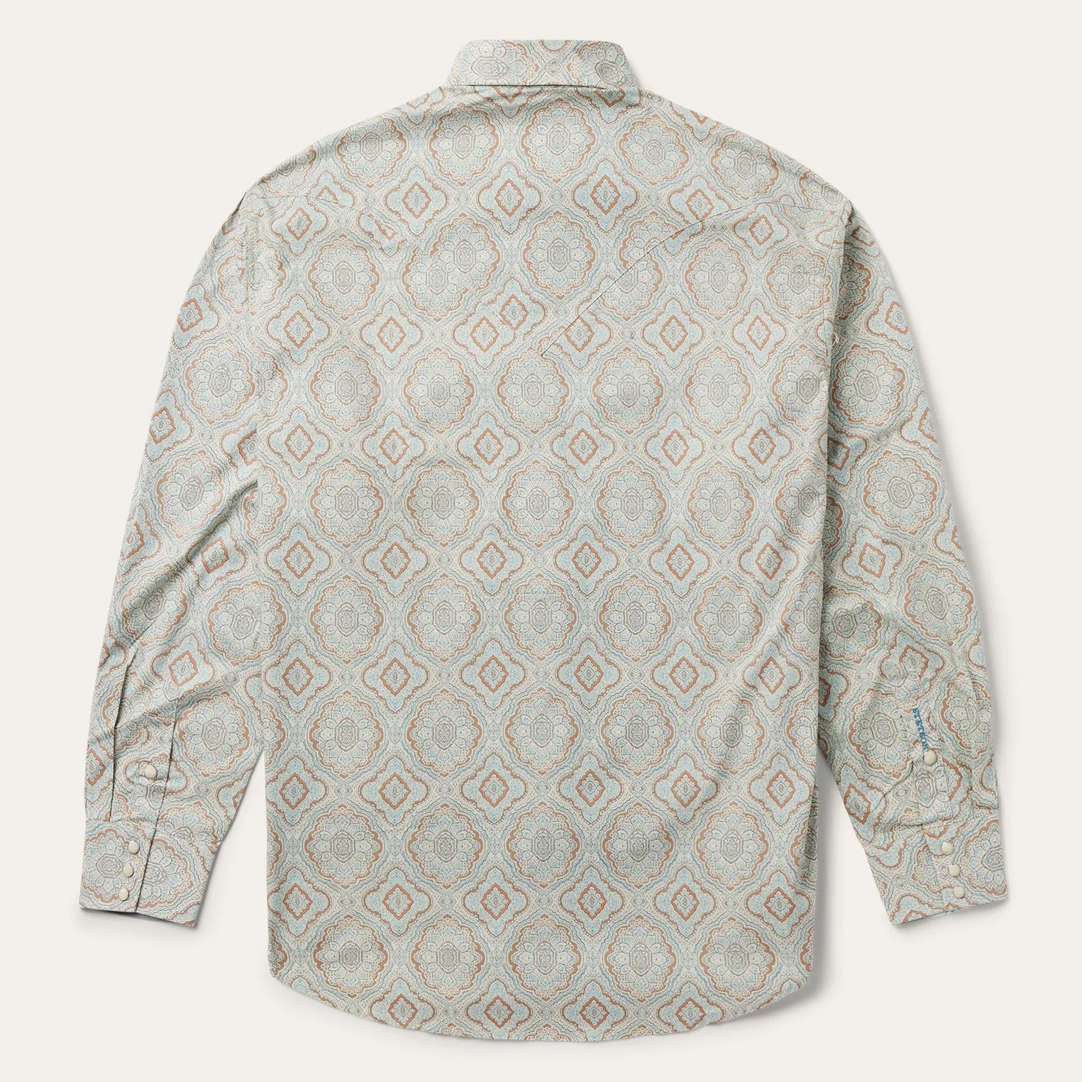 Aqua Paisley Print Western Shirt -STETSON
