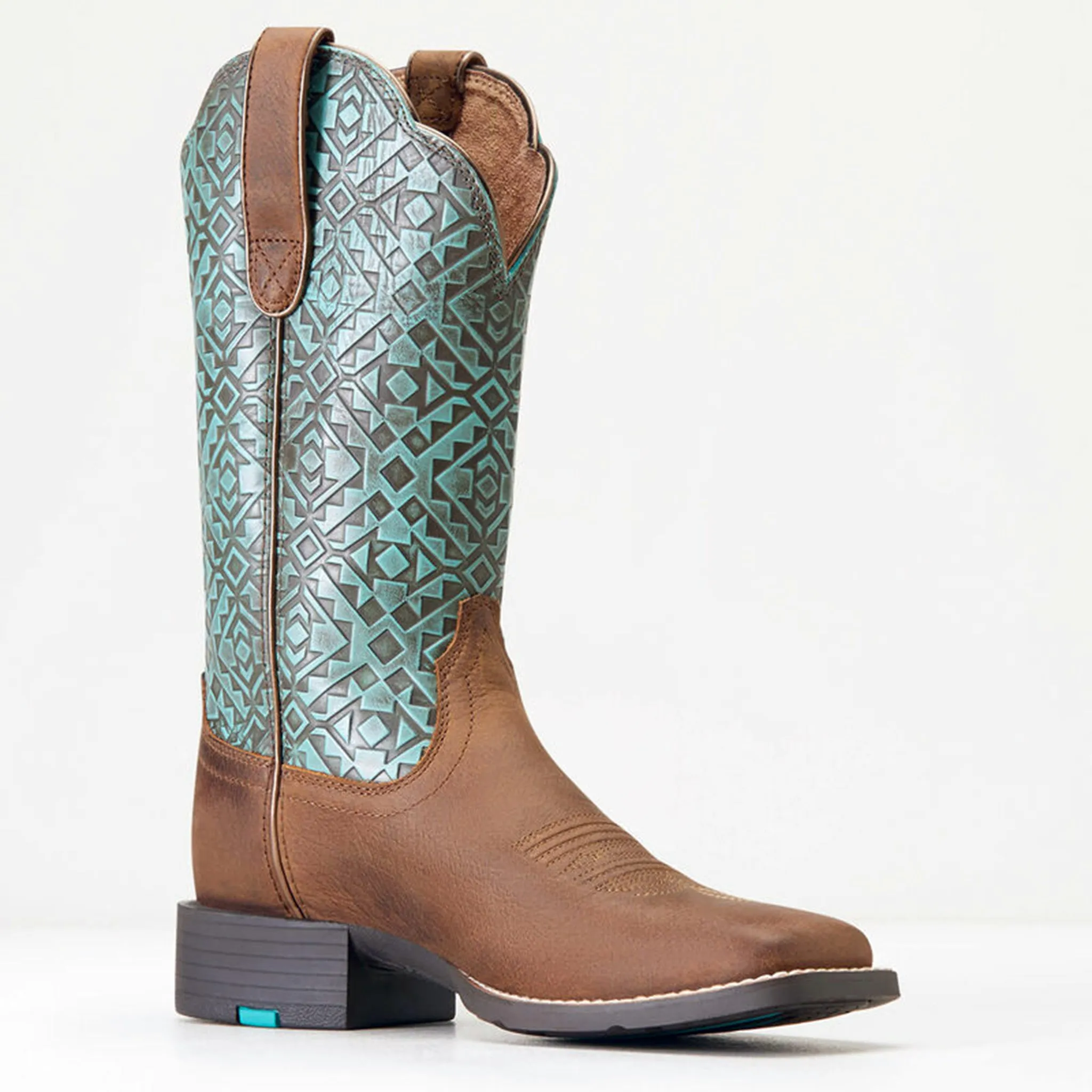 Ariat Women's Brown Turquoise Round Up Boots
