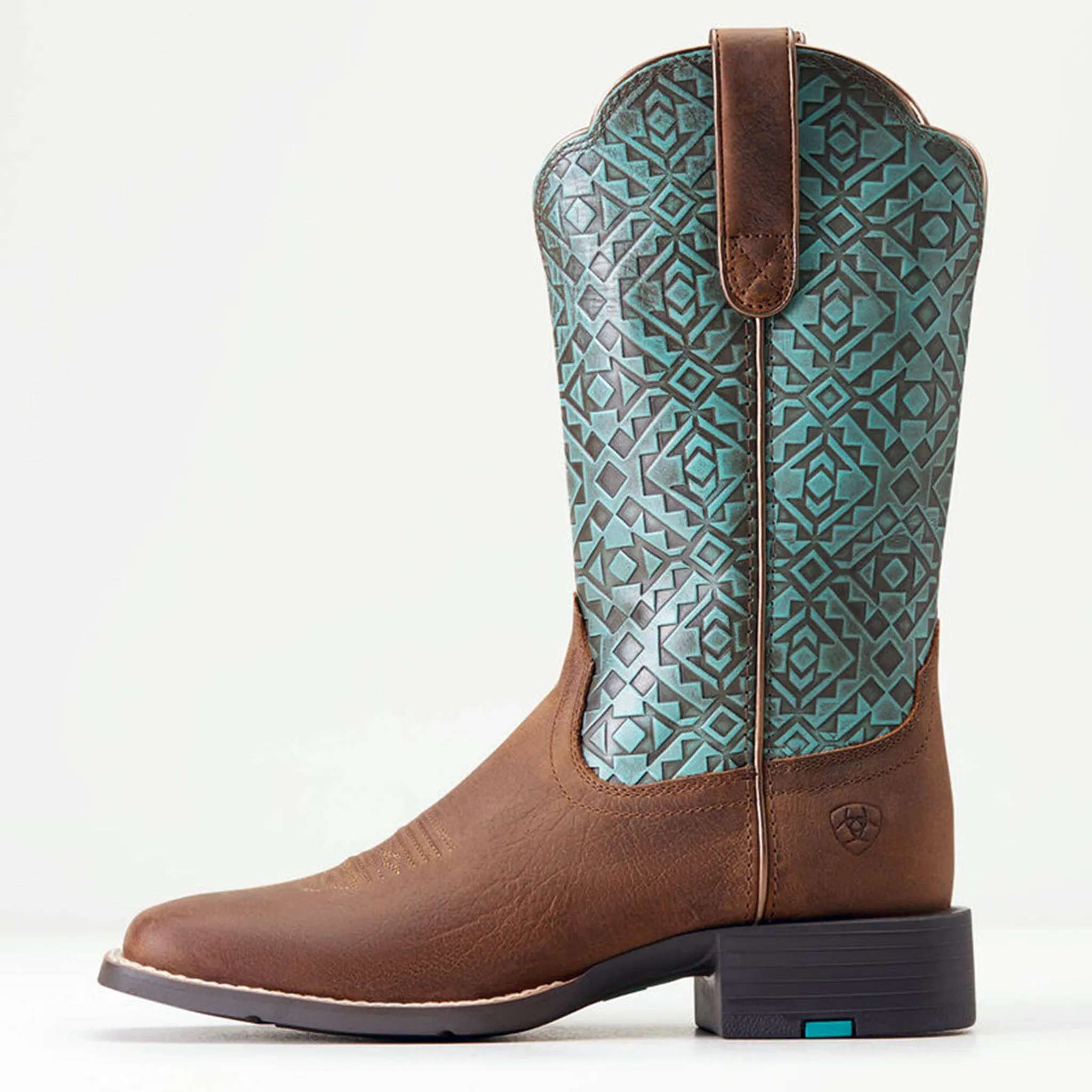 Ariat Women's Brown Turquoise Round Up Boots