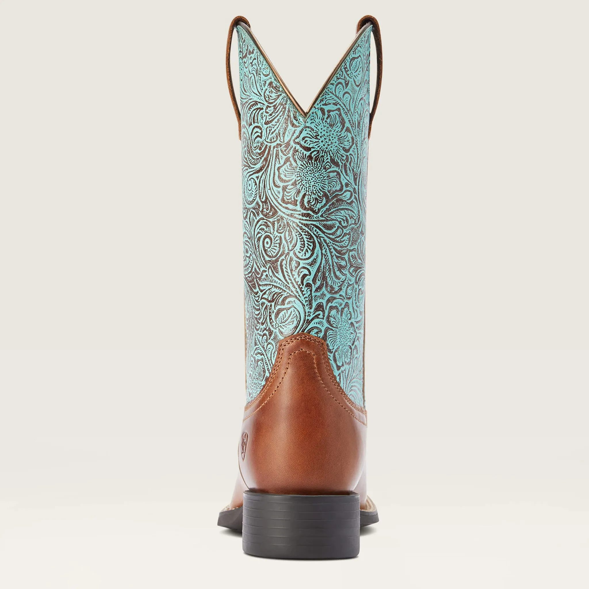 Ariat Women's Round Up Brown/Turquoise Square Toe Boots