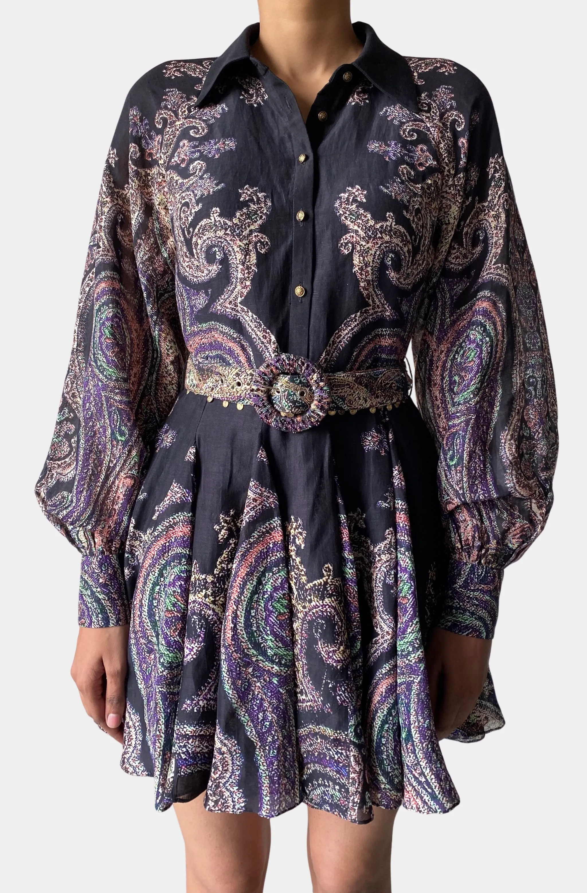 Arka Short Dress With Buckle Belt