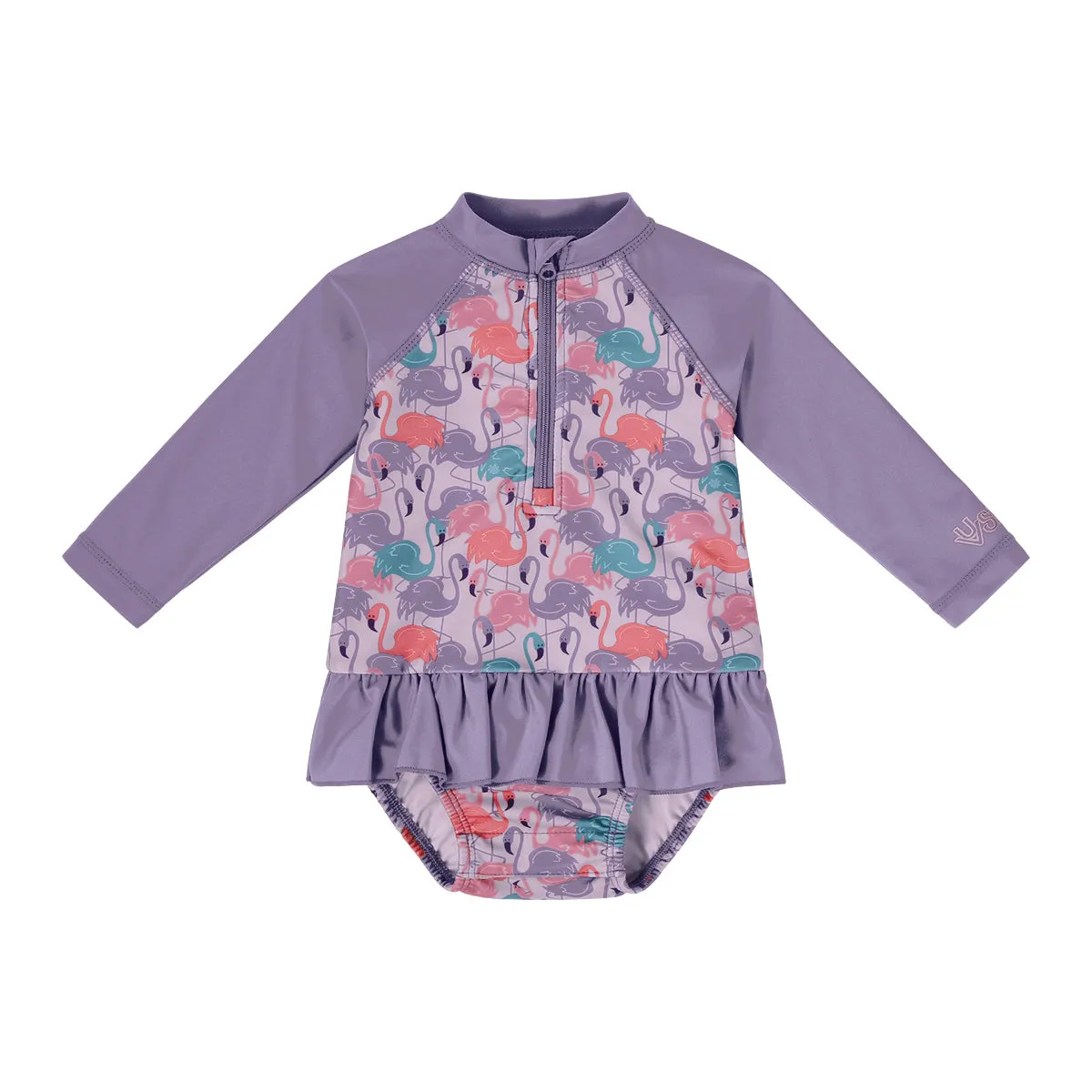 Baby Girl's Long Sleeve Ruffled Swim Suit