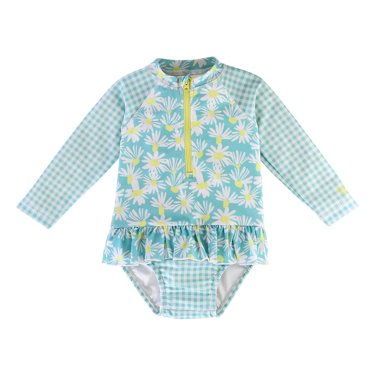 Baby Girl's Long Sleeve Ruffled Swim Suit