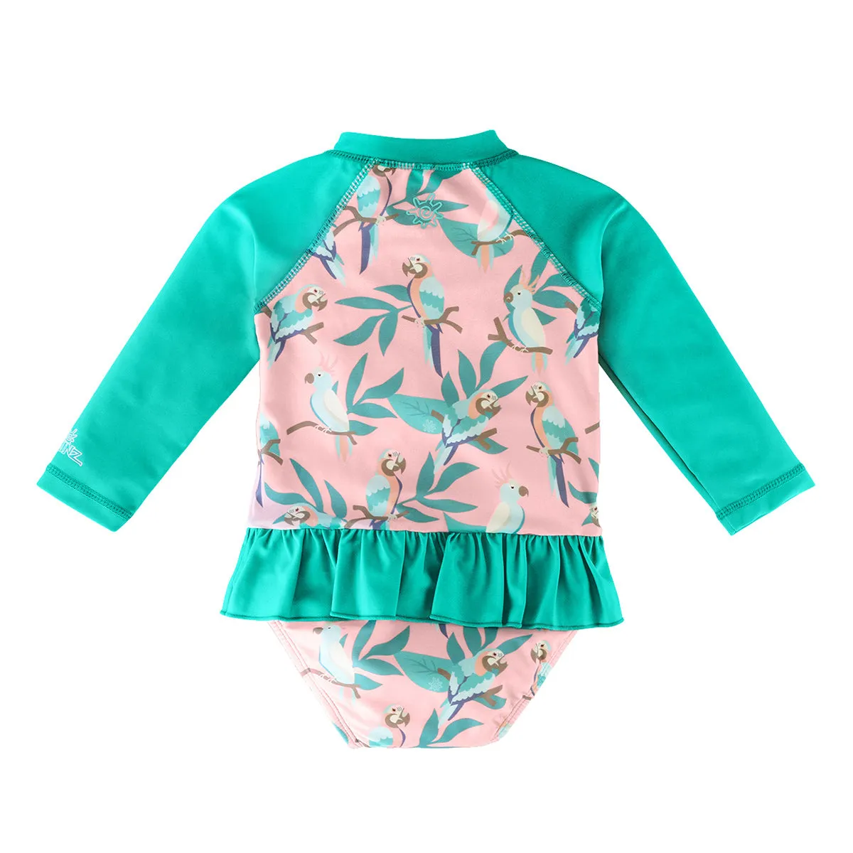 Baby Girl's Long Sleeve Ruffled Swim Suit