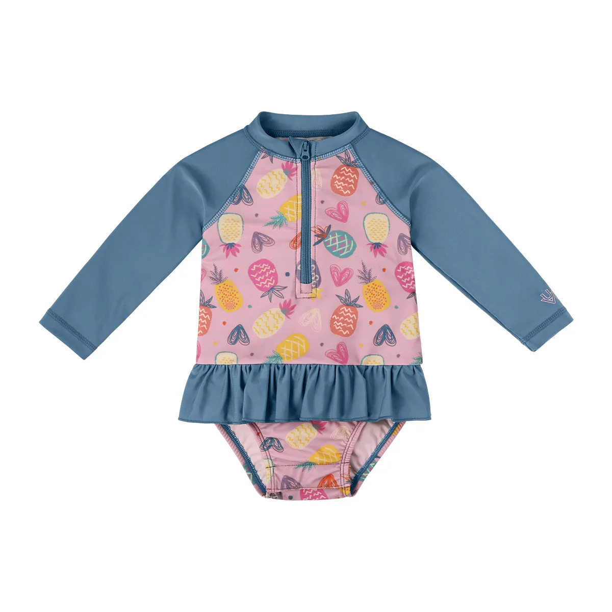 Baby Girl's Long Sleeve Ruffled Swim Suit
