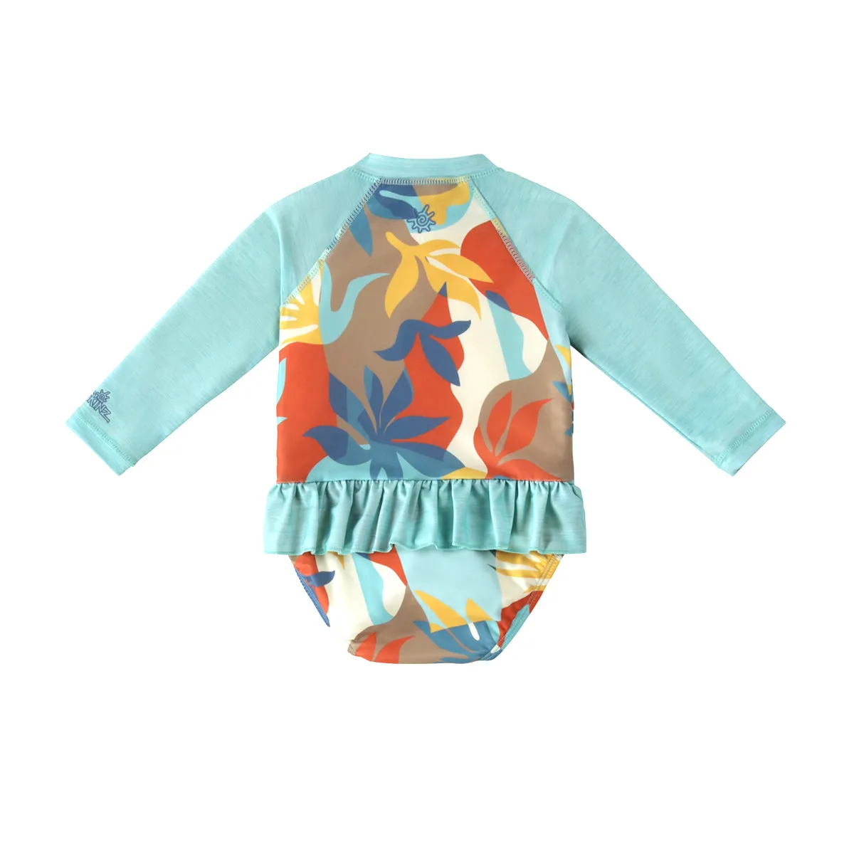 Baby Girl's Long Sleeve Ruffled Swim Suit