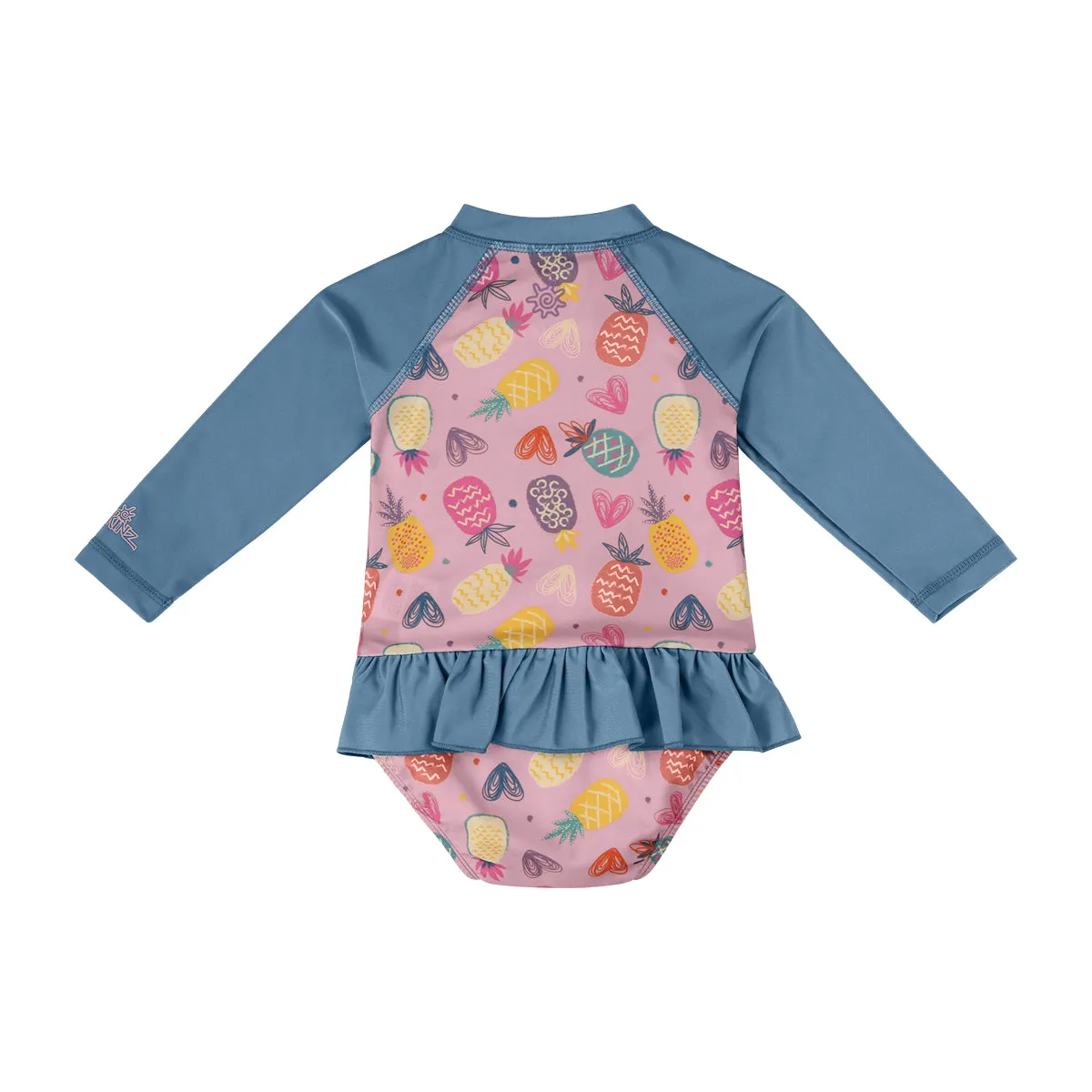 Baby Girl's Long Sleeve Ruffled Swim Suit