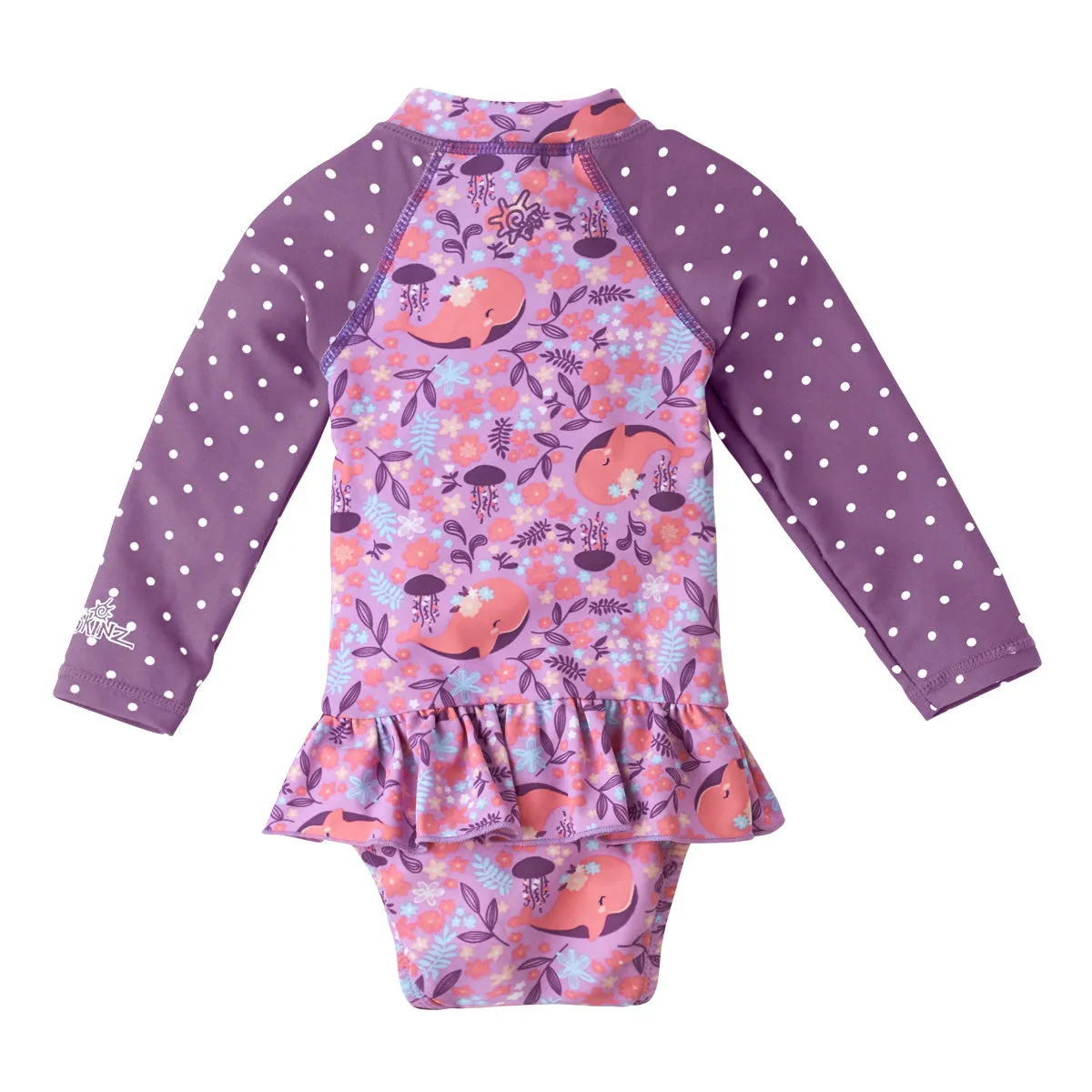 Baby Girl's Long Sleeve Ruffled Swim Suit