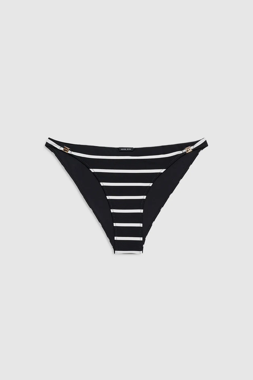 Bellamy Bikini Bottom - Black And White Stripe -ANINE BING