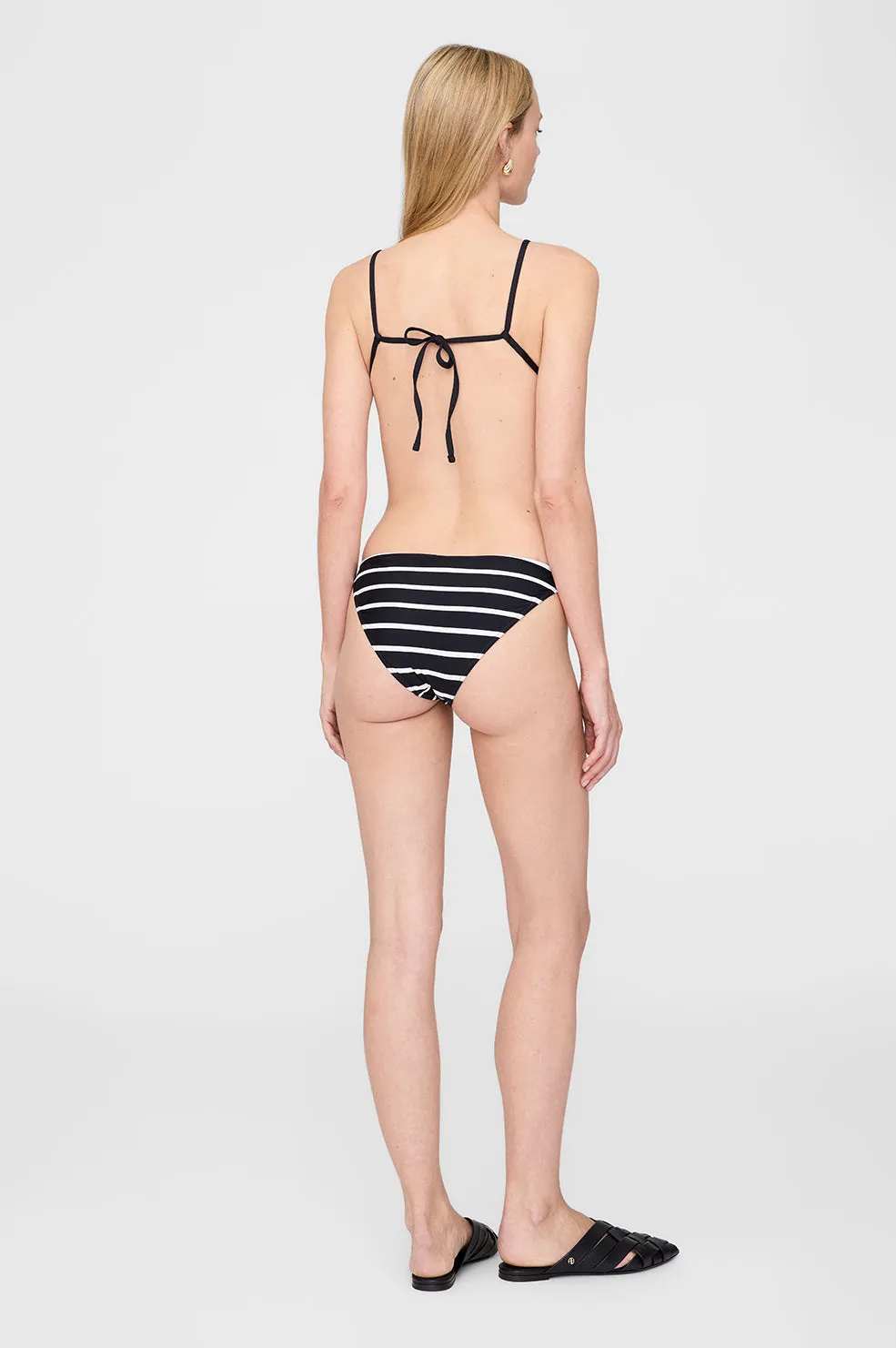 Bellamy Bikini Bottom - Black And White Stripe -ANINE BING