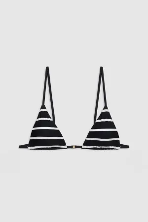 Bellamy Bikini Top - Black And White Stripe -ANINE BING