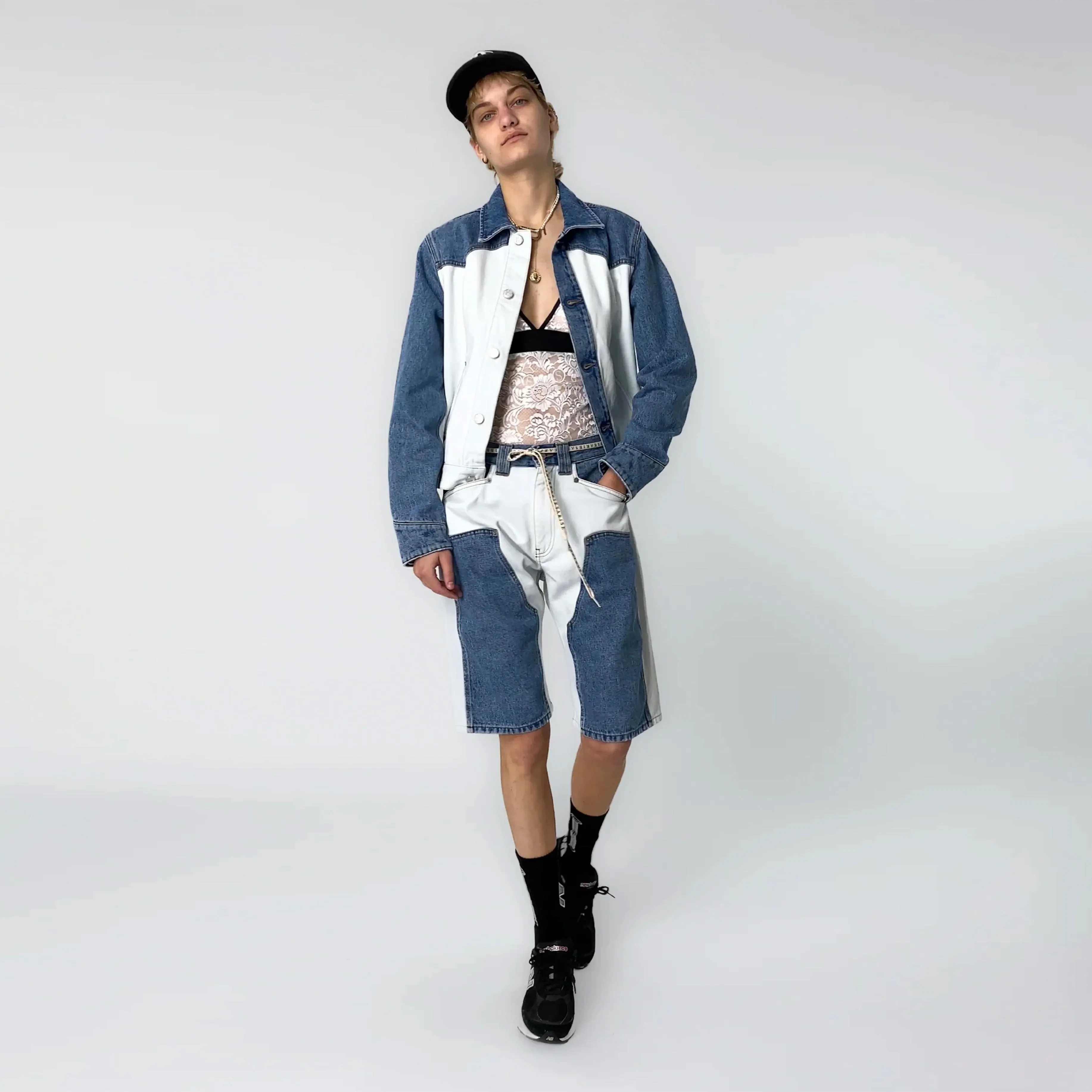 Best-Selling Aries Womens Patchwork Western Carpenter Jacket Blue / White  Almost Sold Out!