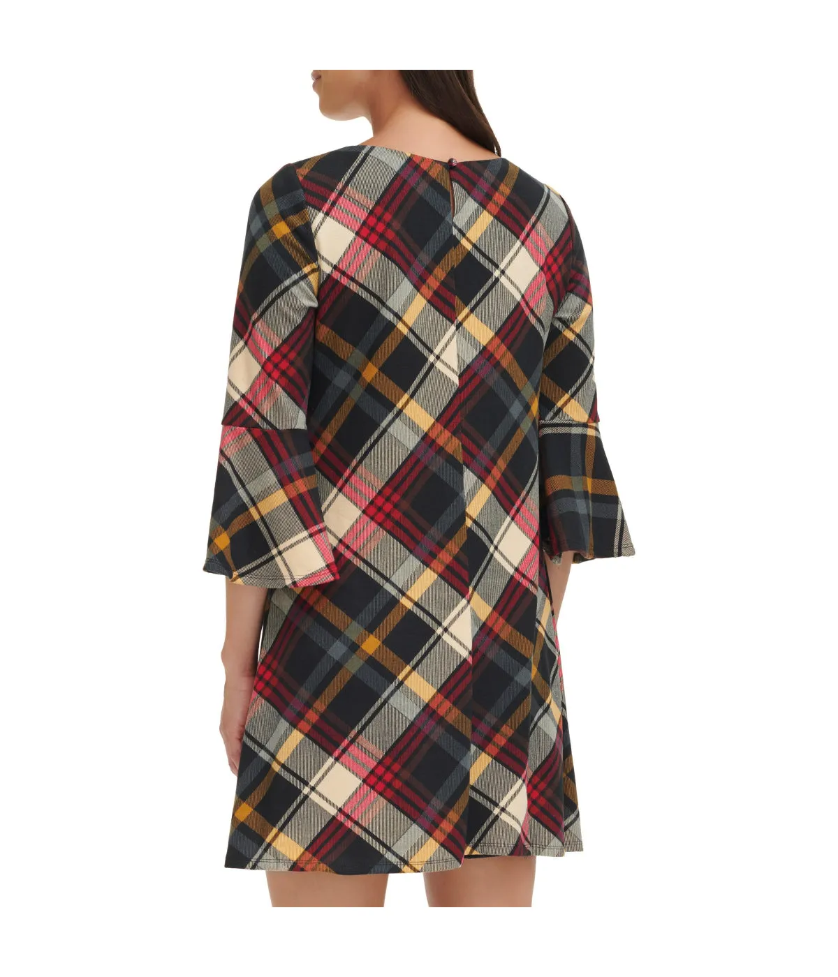 BestSelling 1Pc Bell Sleeve Trap Knit Melange Plaid Red Multi  Almost Gone!