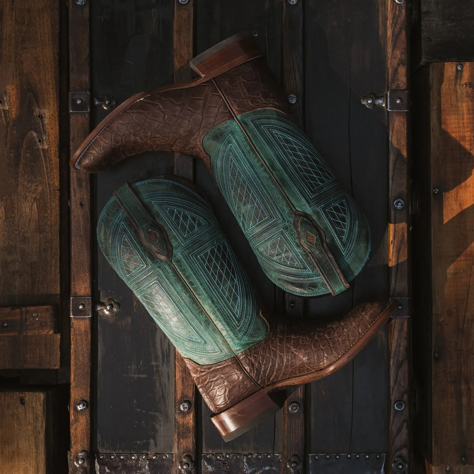 Big Horn Tobacco Alligator Cowboy Boot -STETSON