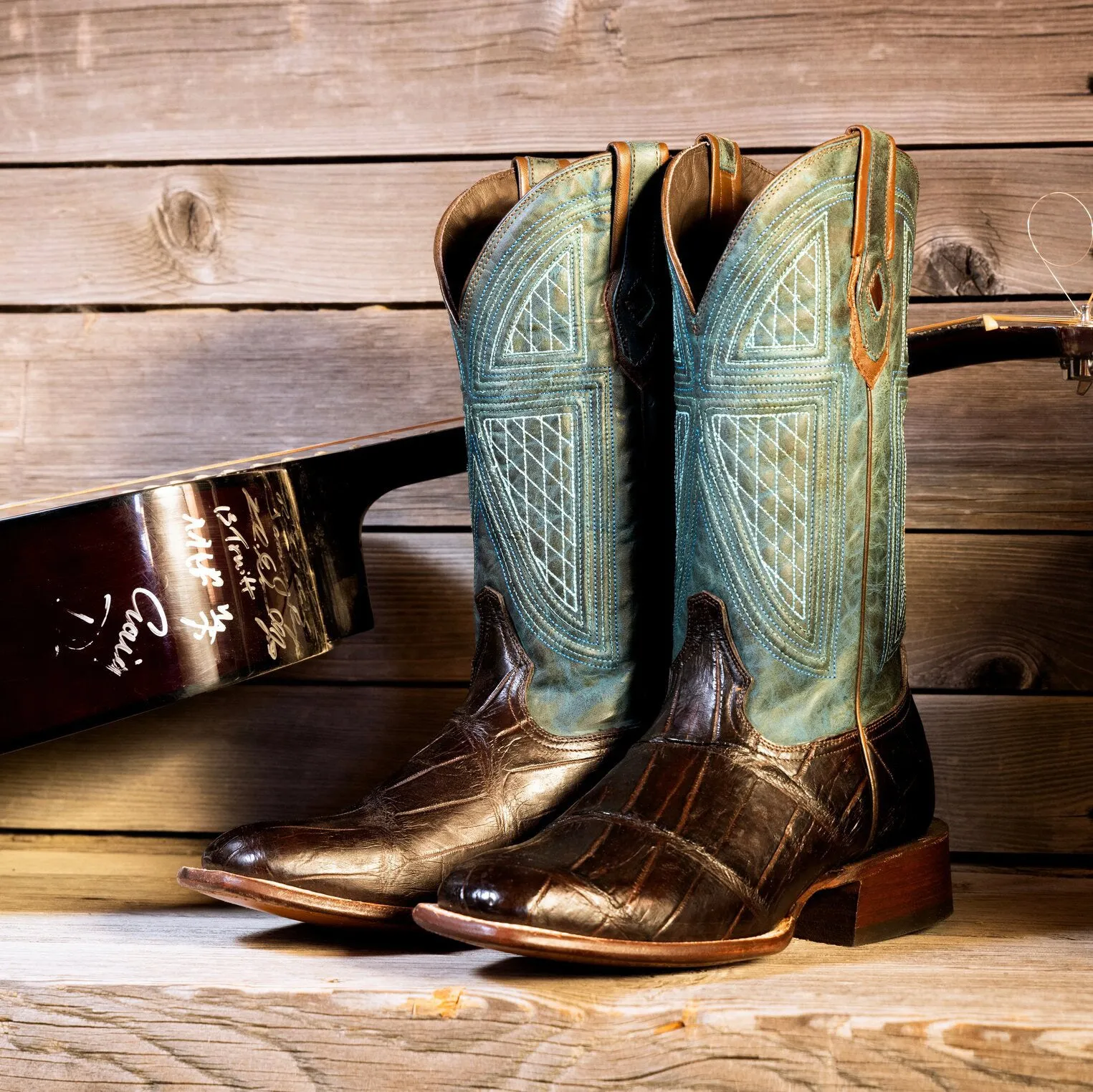 Big Horn Tobacco Alligator Cowboy Boot -STETSON