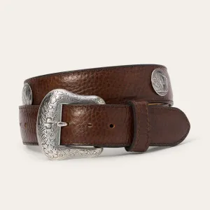 Bison Leather Concho Belt -STETSON