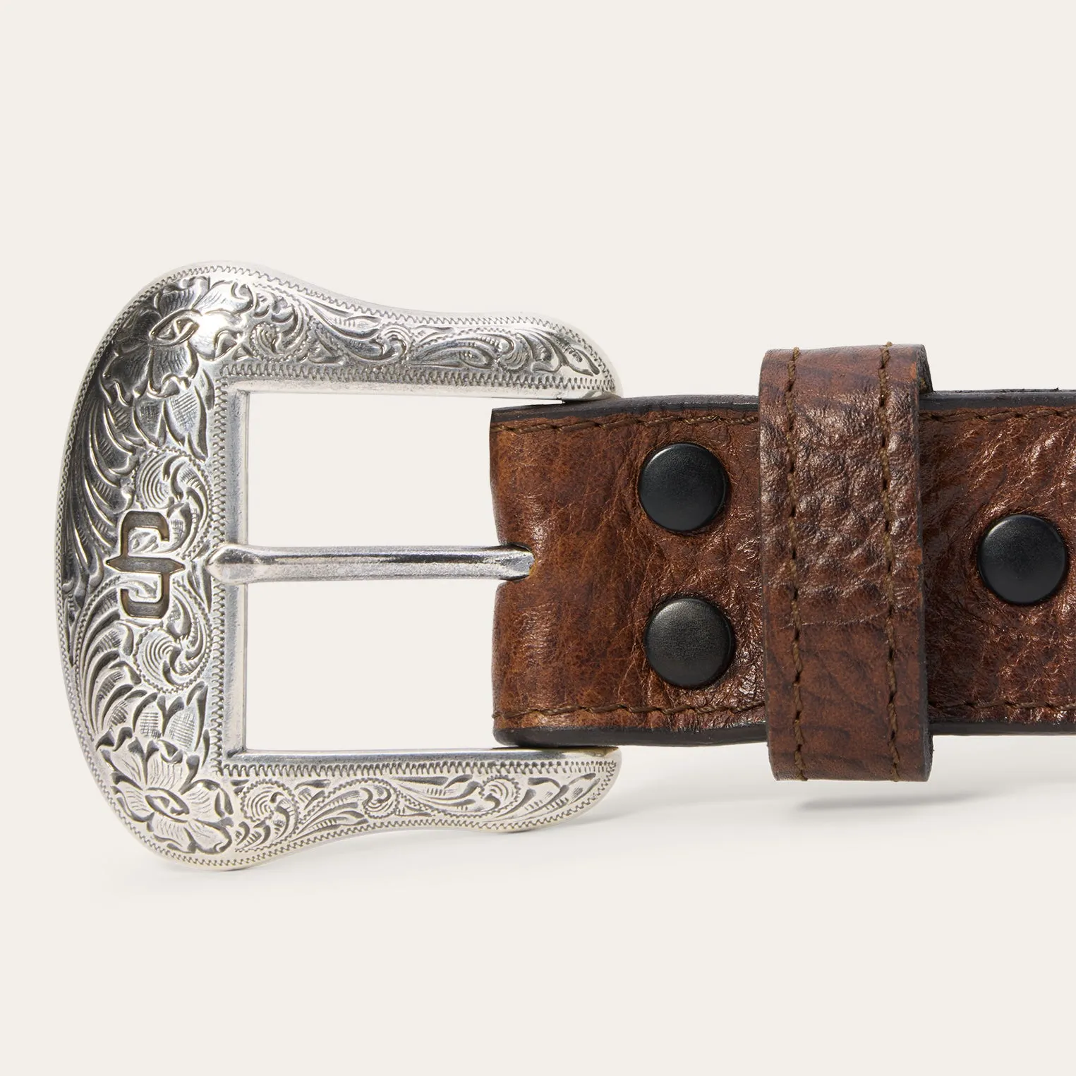 Bison Leather Concho Belt -STETSON