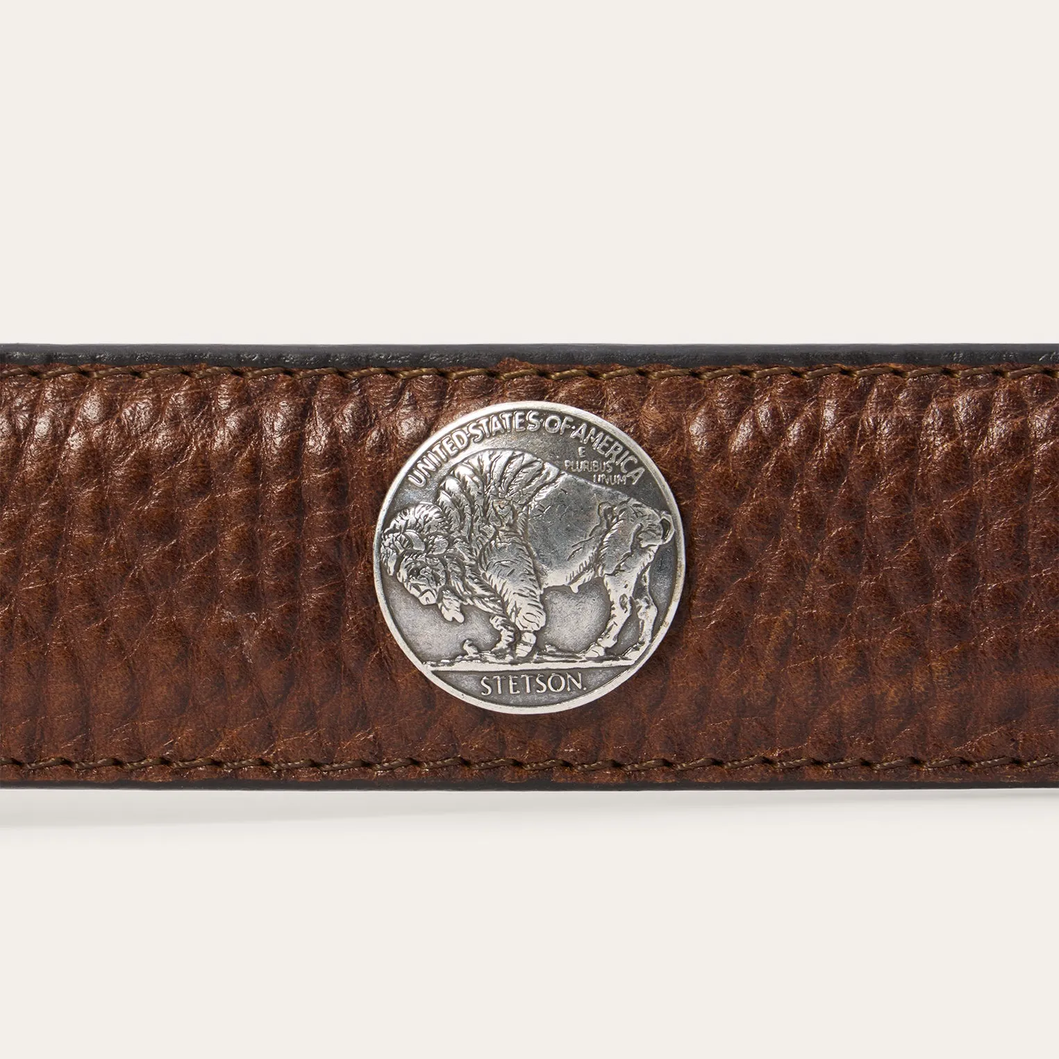 Bison Leather Concho Belt -STETSON